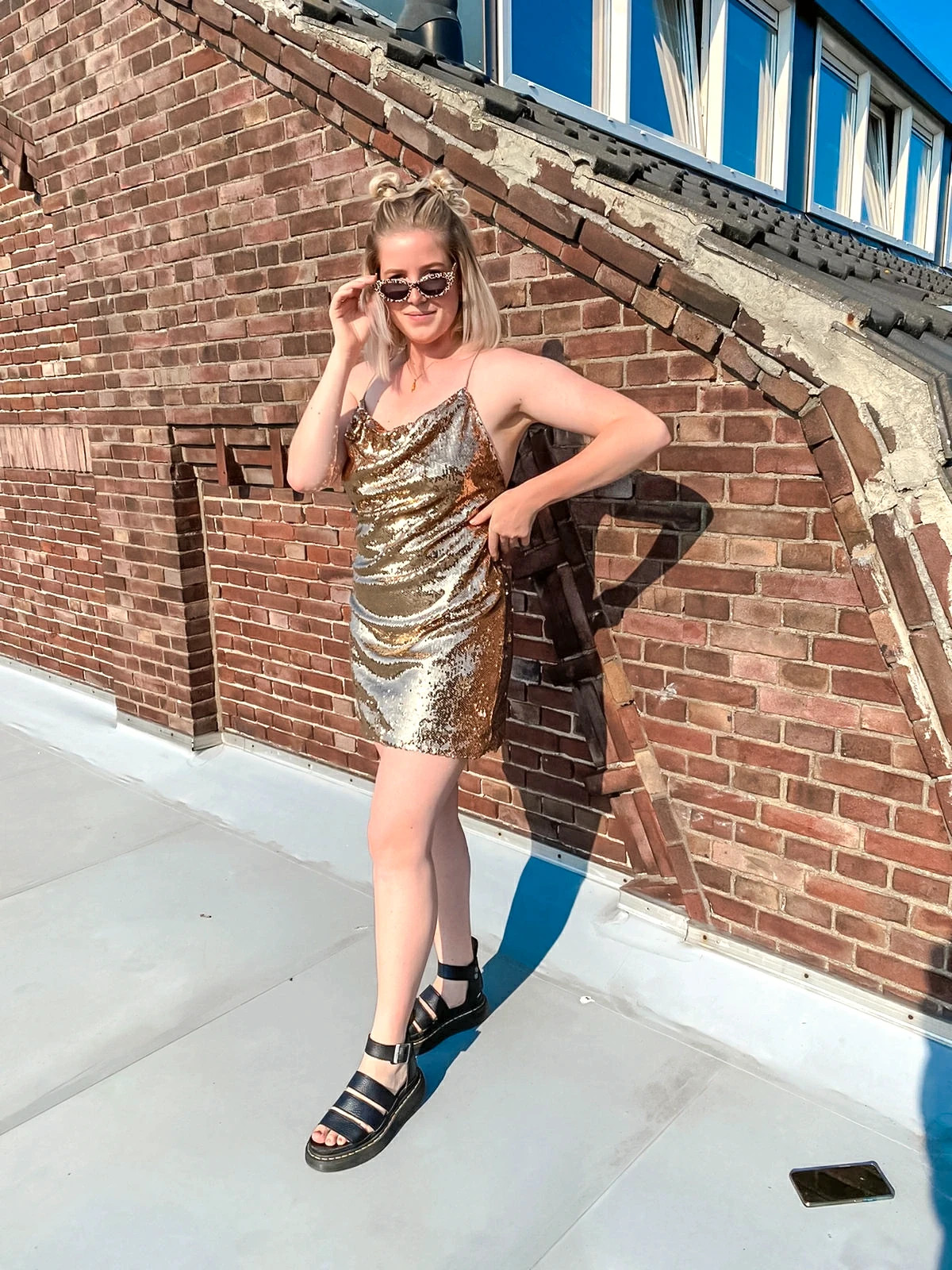 Glitterende gouden pailletten jurk van Asos Vinted