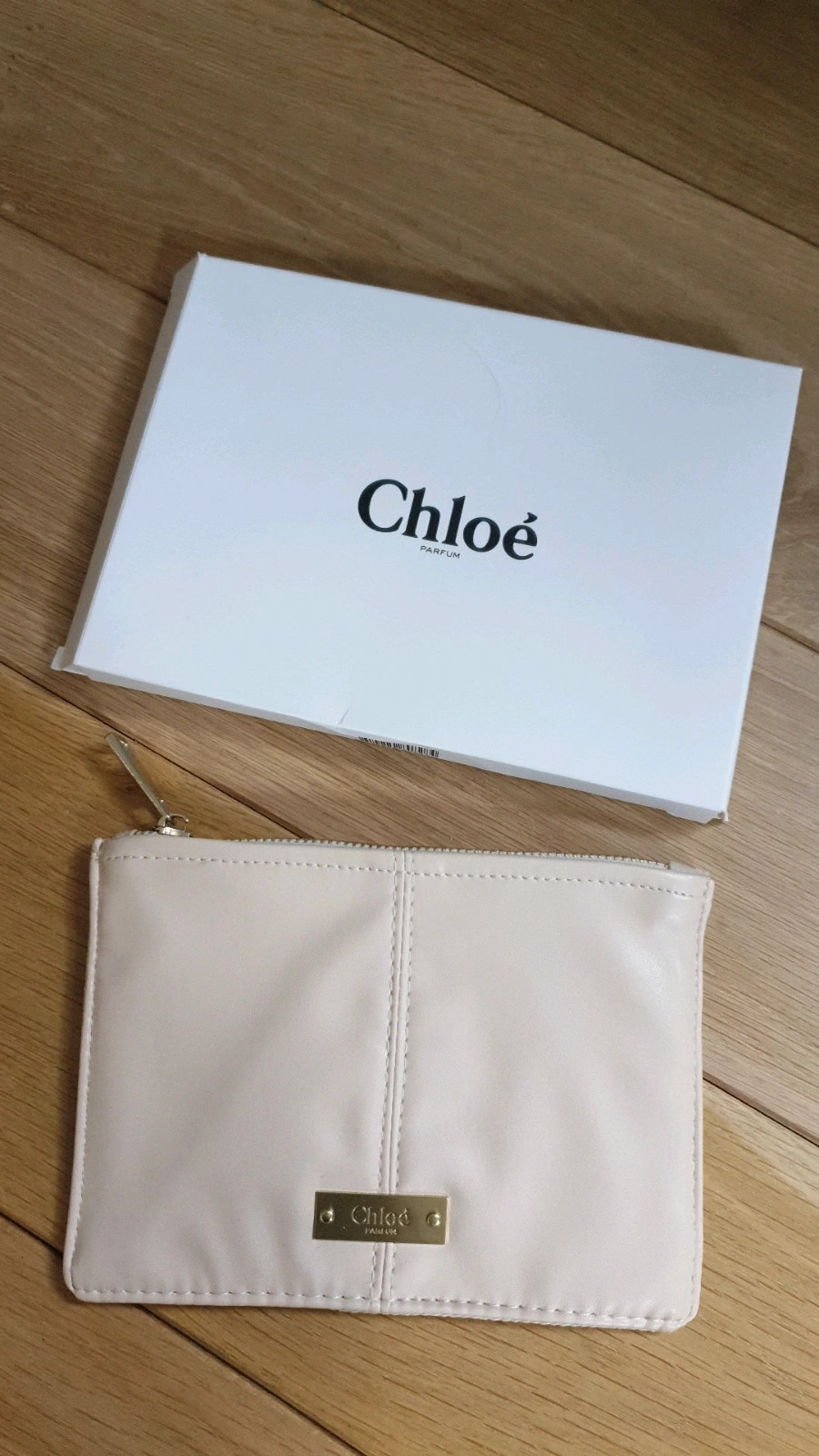 Pochette zippée message - beige - Kiabi - 7.00€