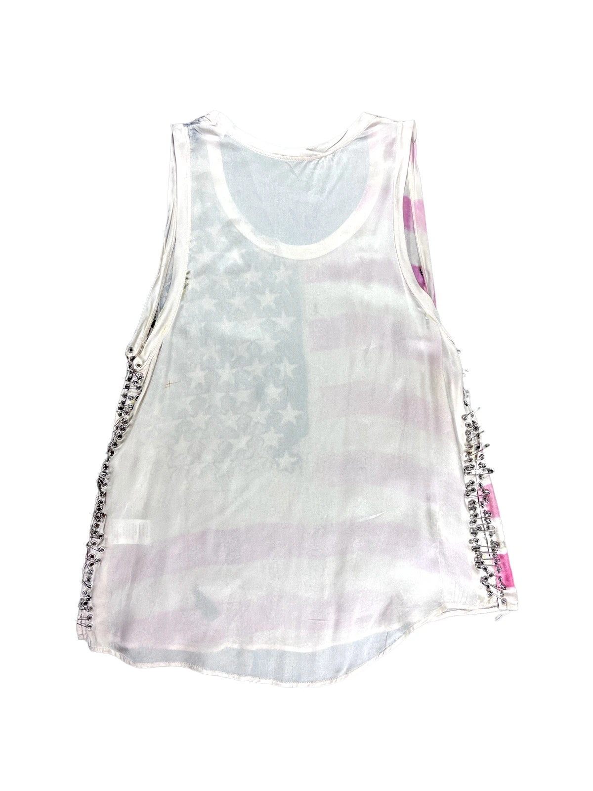 Balmaim trashed American Flag Tank Top new