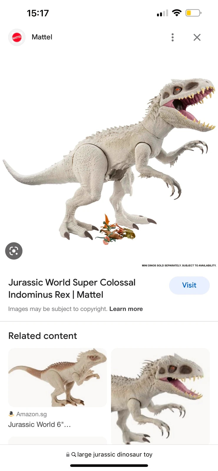 Large indominus rex 2024 toy