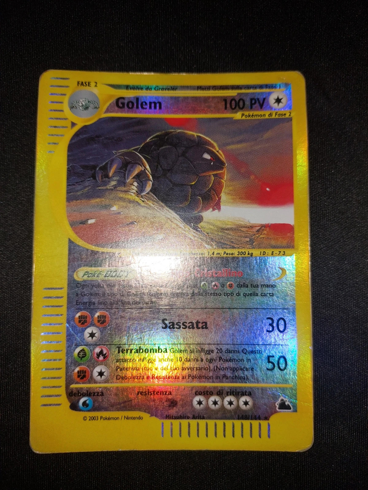 Pokemon Golem 148/144 Rara Skyridge Reverse Holo ita Carte Vintage ...