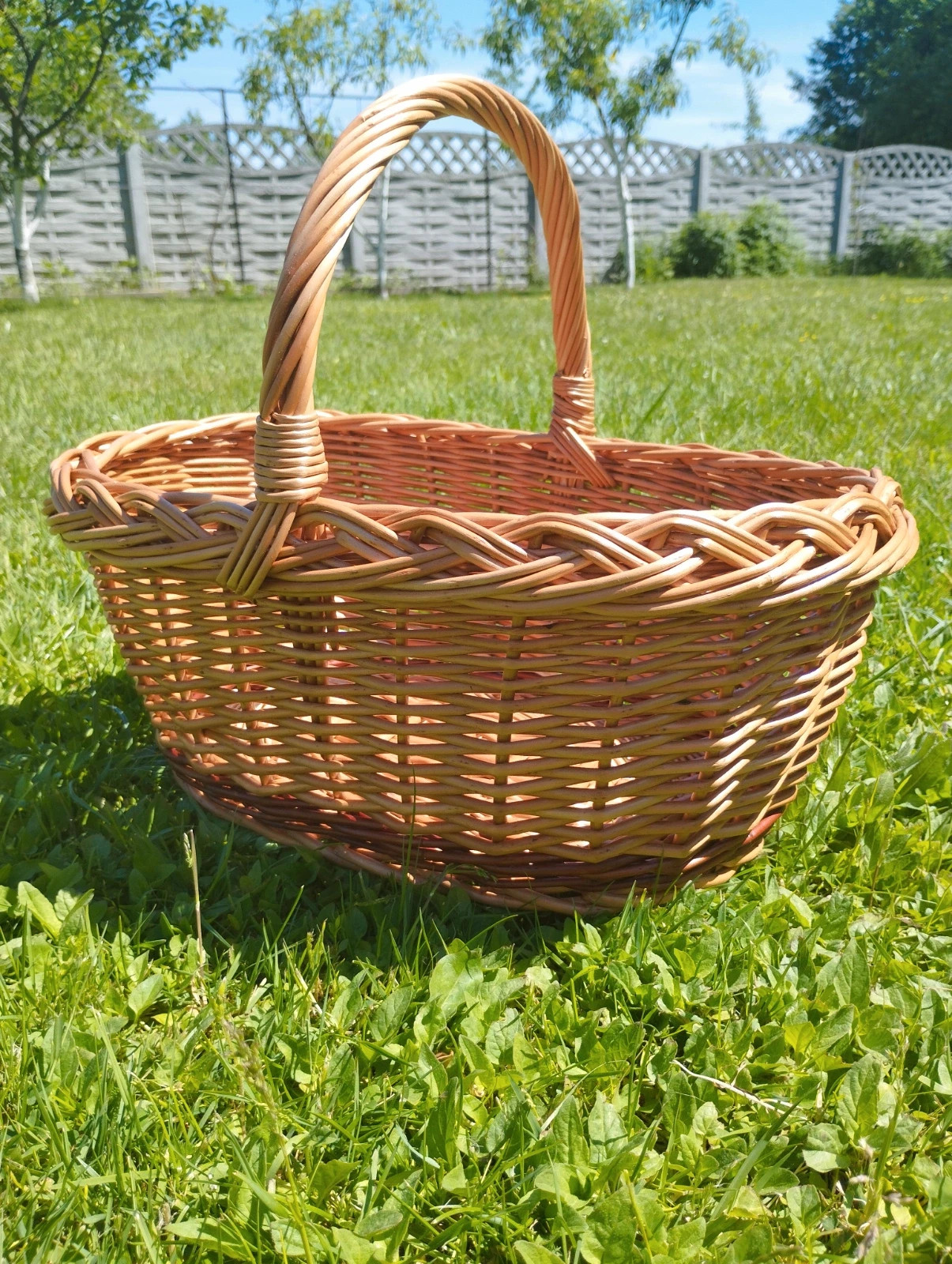 Kosz wiklinowy na zakupy grzyby koszyk prezentowy piknikowy
