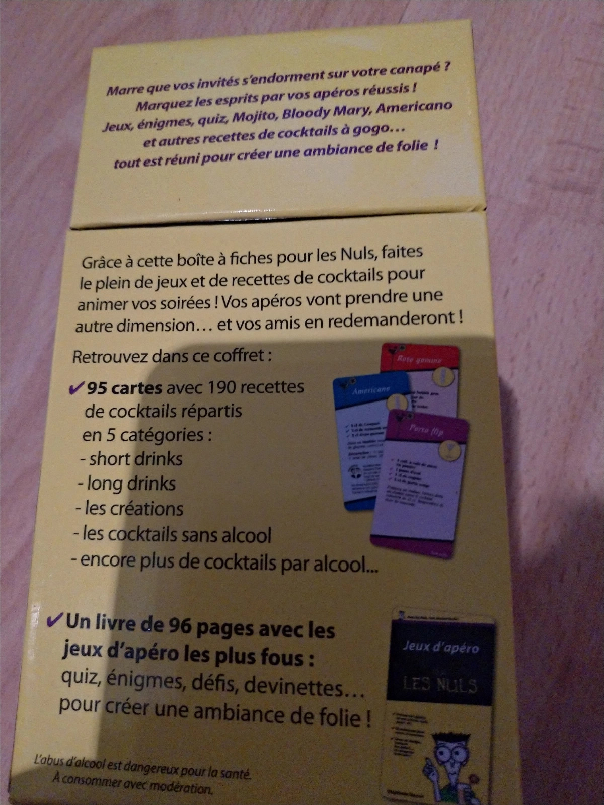 Cocktails et jeux d'apéro pour les nuls / boîte à fiches : 190