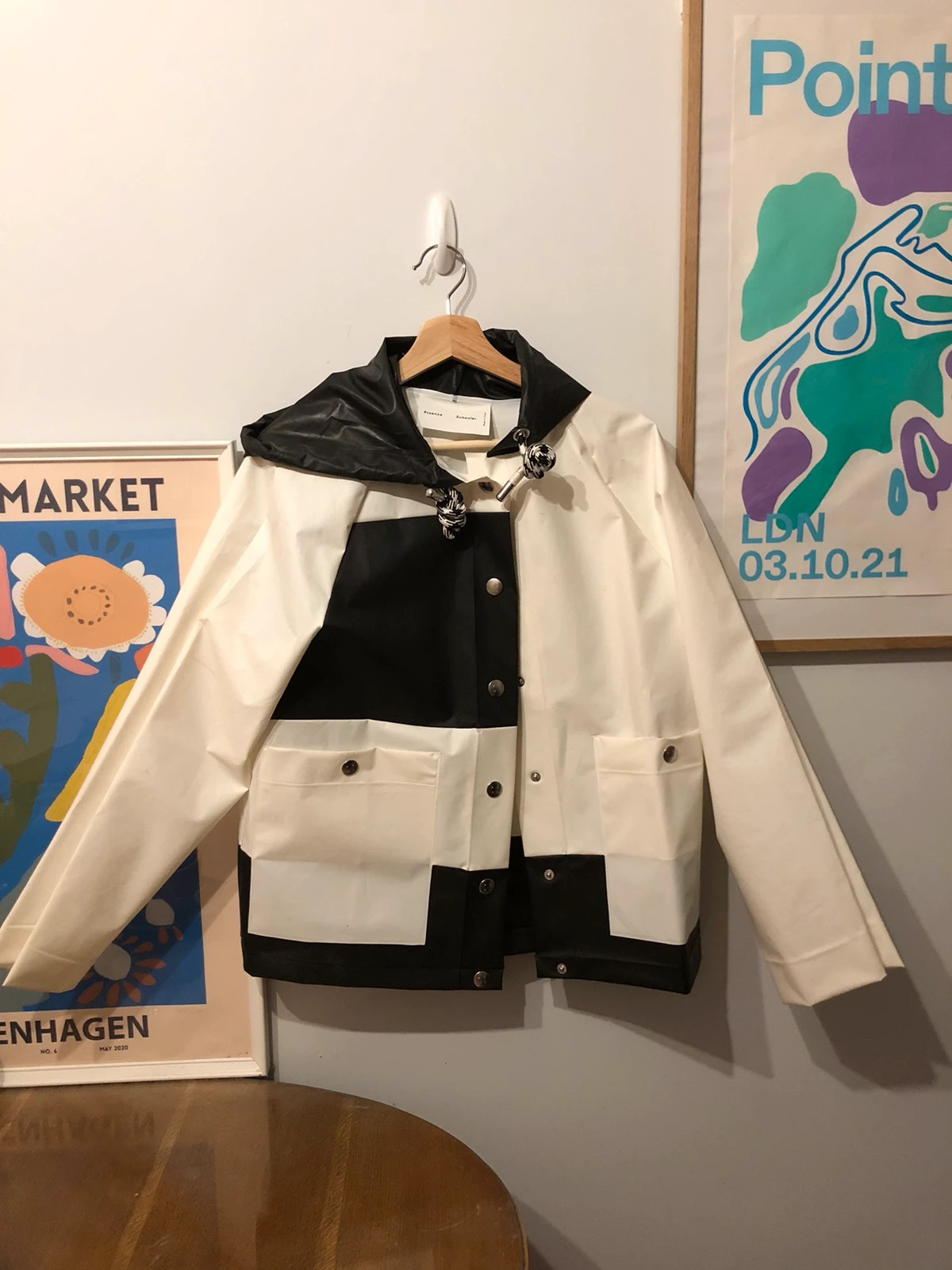 White and Black Proenza Schouler Raincoat Vinted