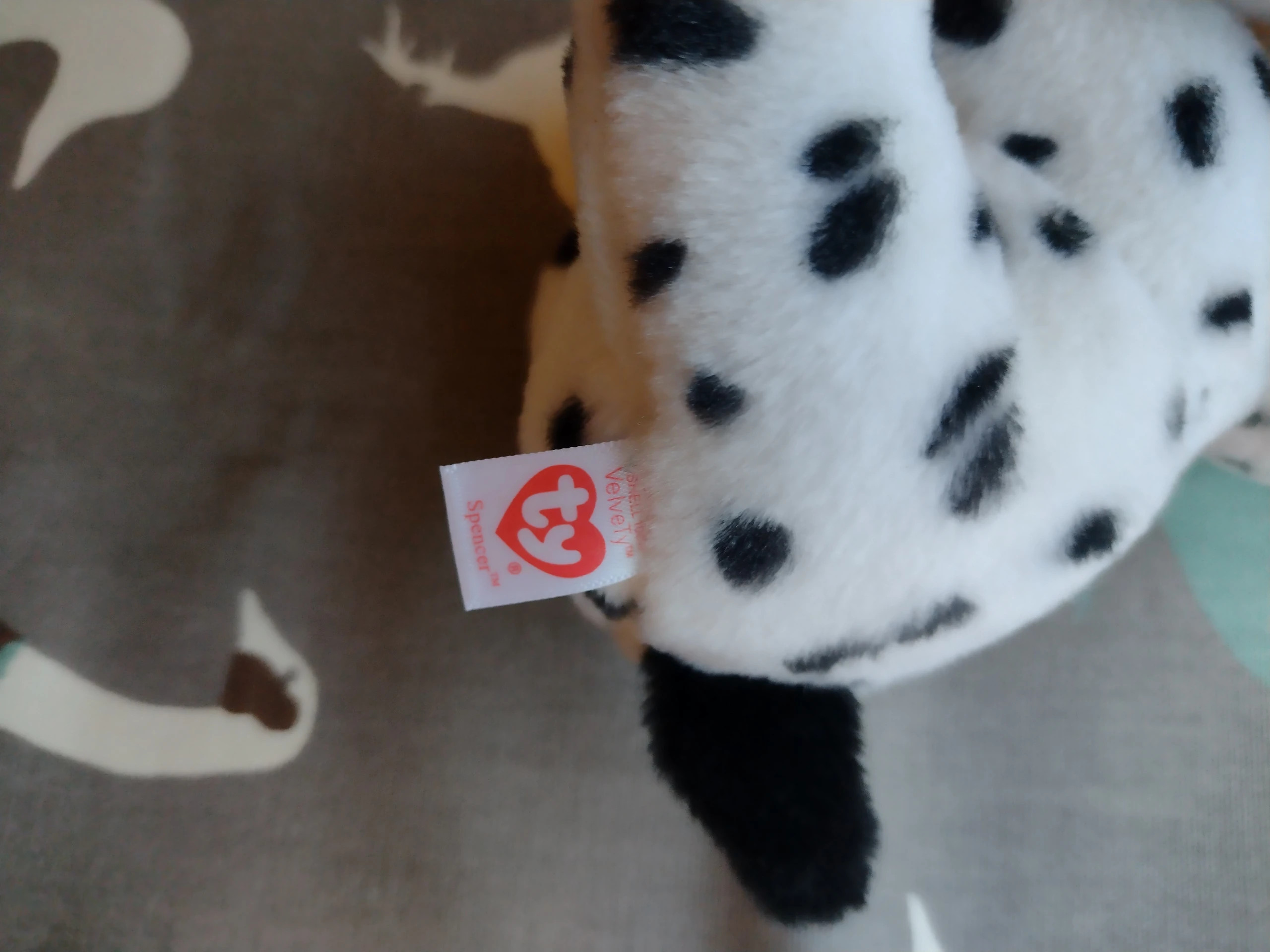 Animal en peluche Ty Peluche Spencer le Dalmatien Beanies Small 15 cm