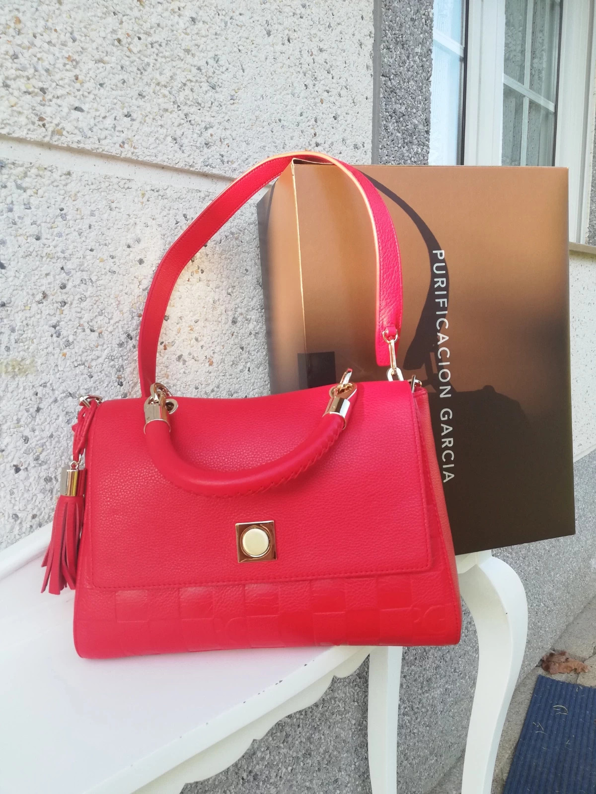 Bolso samburu Purificacion Garcia piel rojo