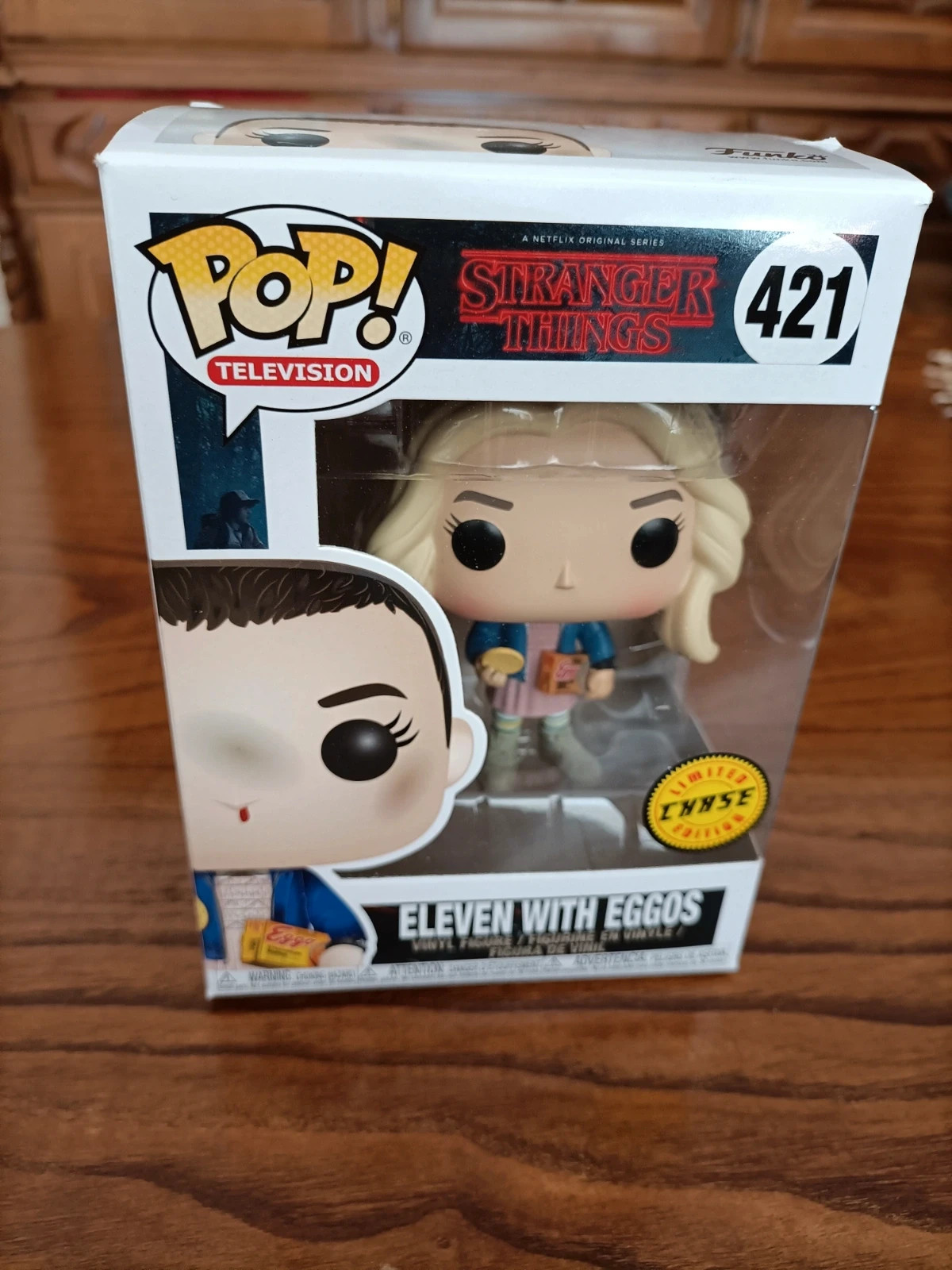 Funko Stranger Things - Eleven in Wig with Eggos Limited Edition Chase Pop!  Vinyl Figure Vinyl Figure (Includes Compatible Pop Box Protector Case)