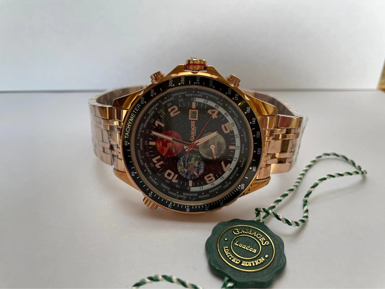 Sports calender automatic rose herenhorloge van gamages hotsell