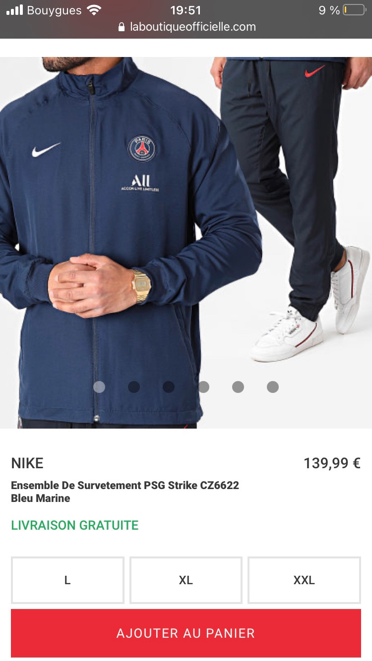 Nike - Ensemble De Survetement PSG Strike Bleu Marine 
