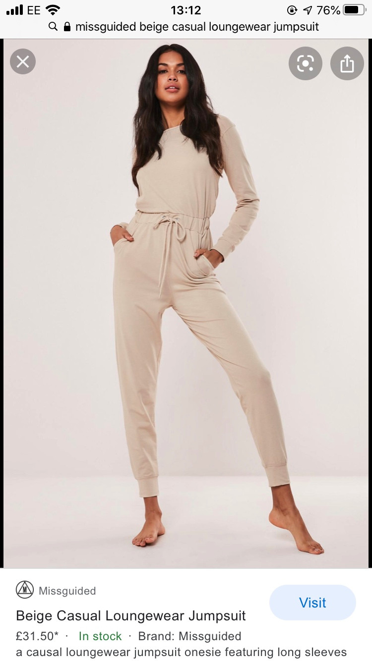 Missguided beige loungewear jumpsuit size 10 Vinted