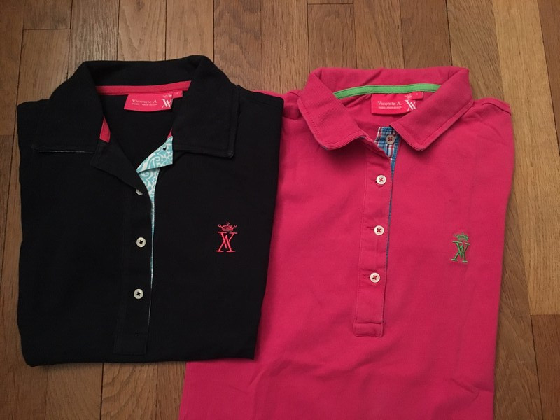 Lot de polos vicomte Arthur rose et noir taille 1 S