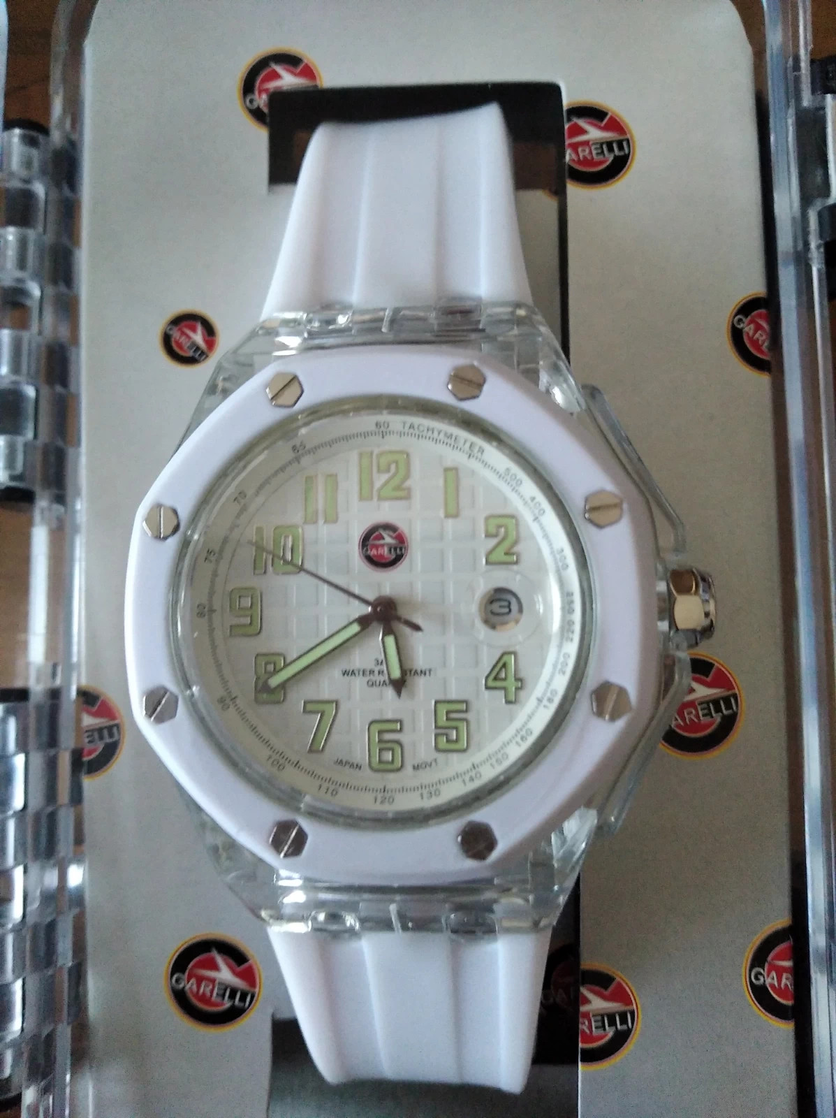 Orologio vintage bianco moto Garelli