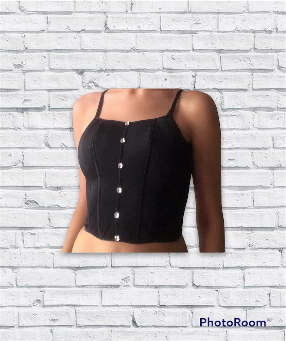 Top stile corsetto VS Archives con roselline