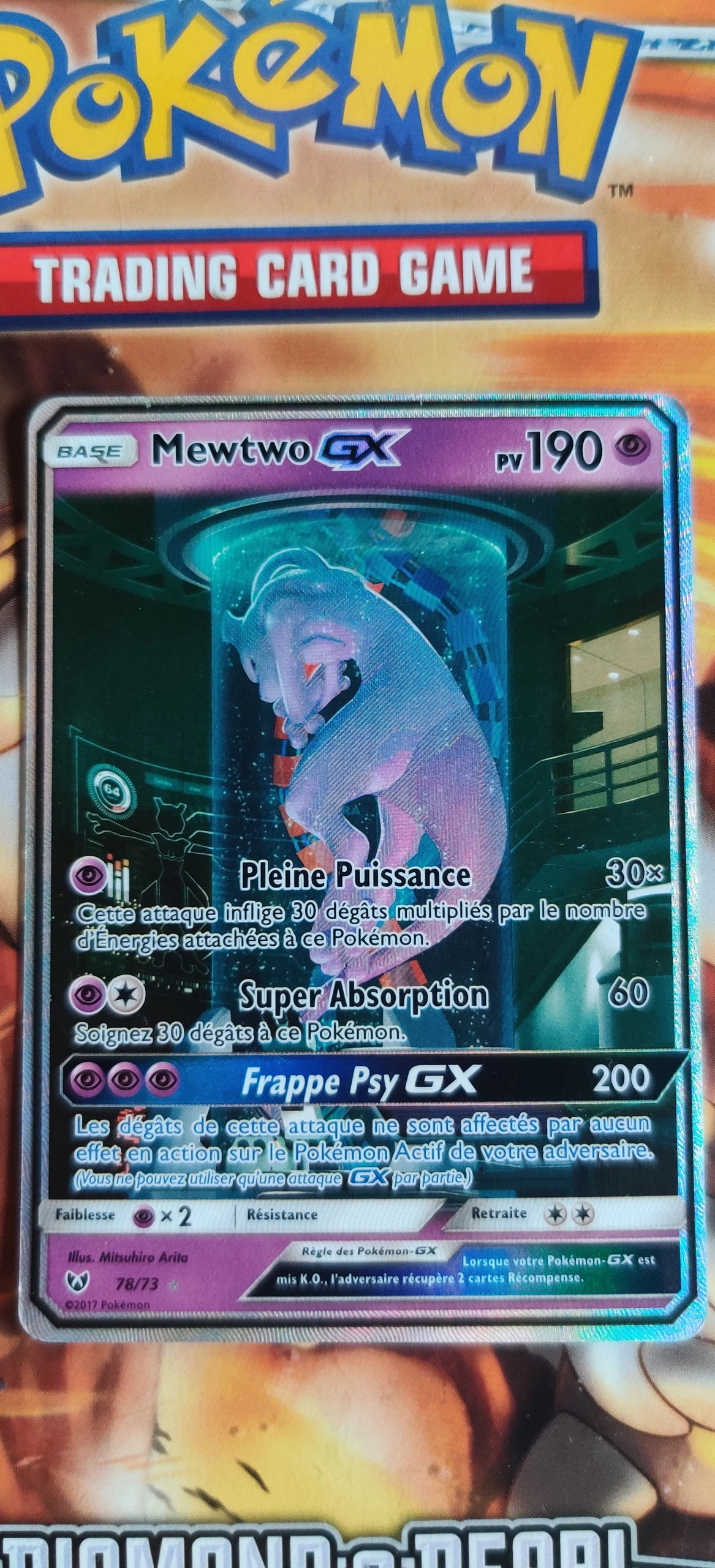 Mewtwo GX 78/73 carte Pokemon de Légendes Brillantes