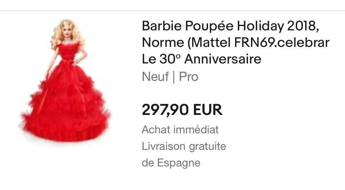 Poupée Barbie collection - Barbie Noel 30 eme anniversaire