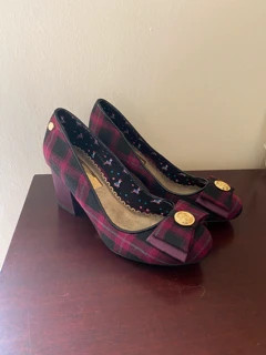 Tartan sales court shoes