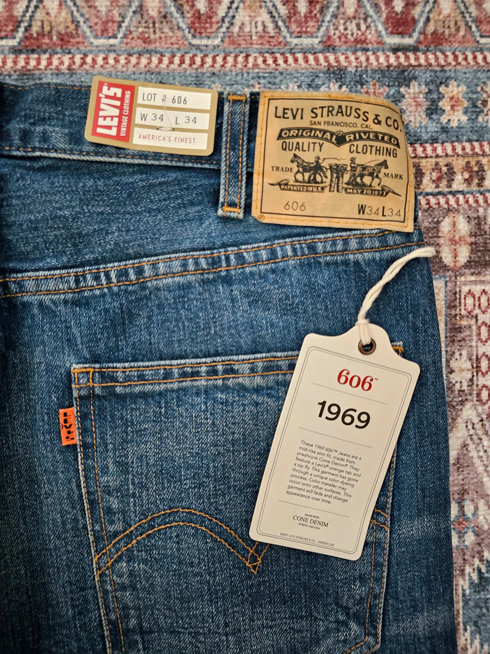 Jean Levi's Vintage Clothing 501 1954 W30L34 Neuf