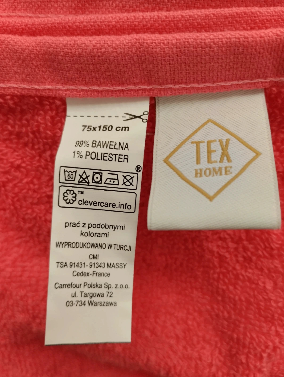 Ręcznik Ręcznik kąpielowy 75x150cm TEX Home