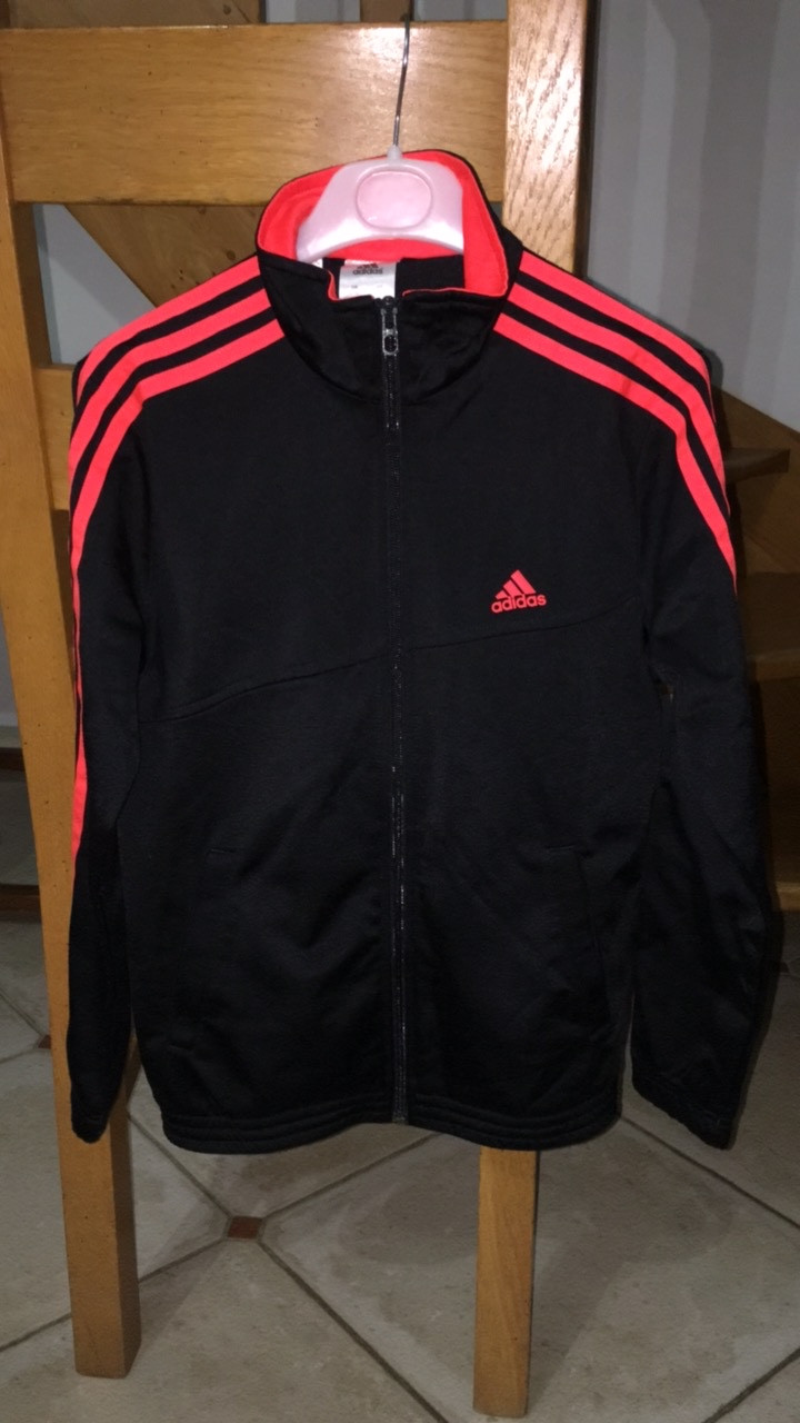veste de survetement Adidas noir et orange Vinted