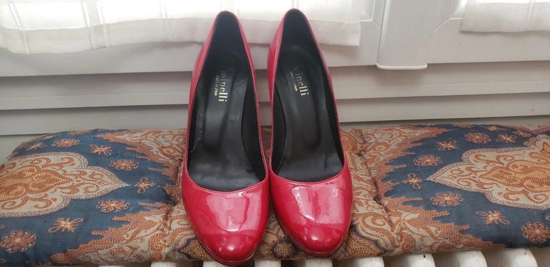 Escarpin top minelli rouge