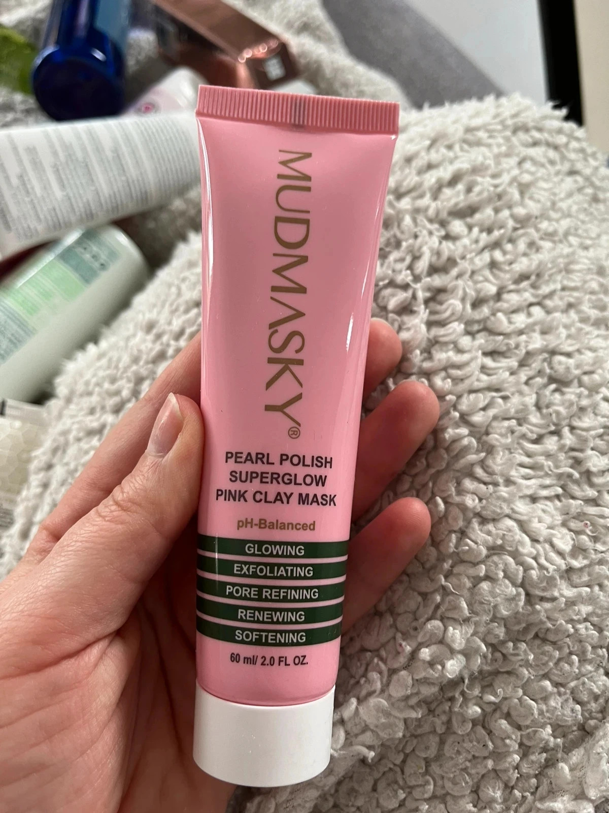 1+1 MUDMASKY® - Masque à l'argile rose Vernis Pearl Masque à l'argile Pink  Superglow