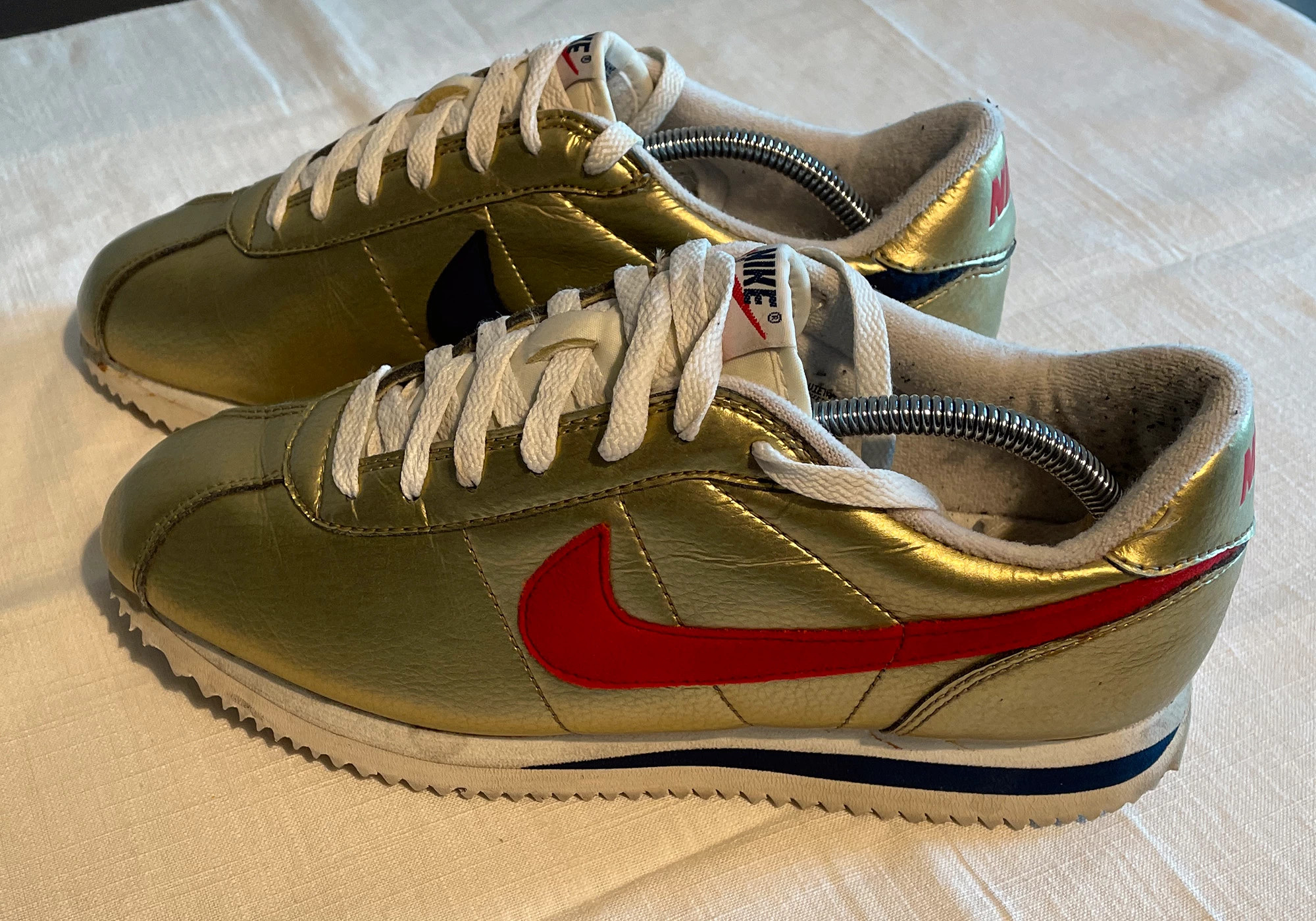 Vintage Nike Cortez 1997 pelle swoosh blu e rosso Vinted