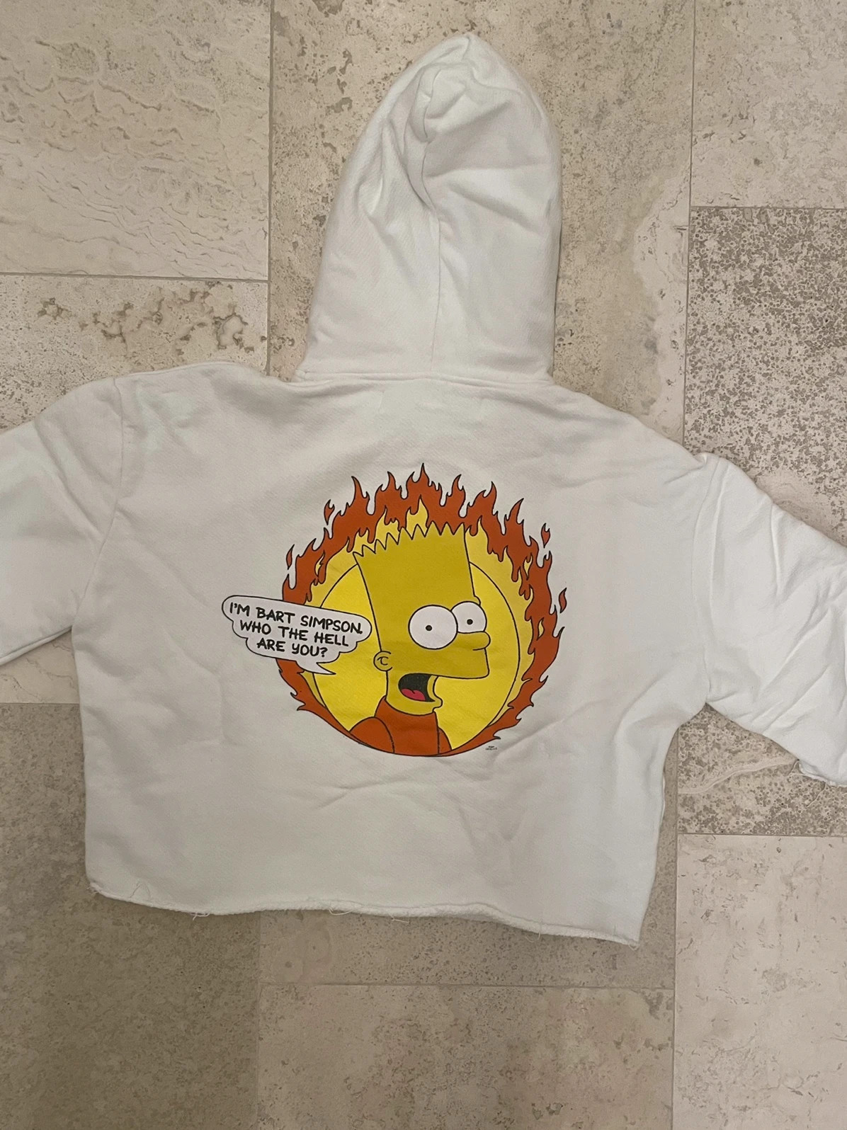 Off White Distressed Flamed Bart Simpson Hoodie Vinted