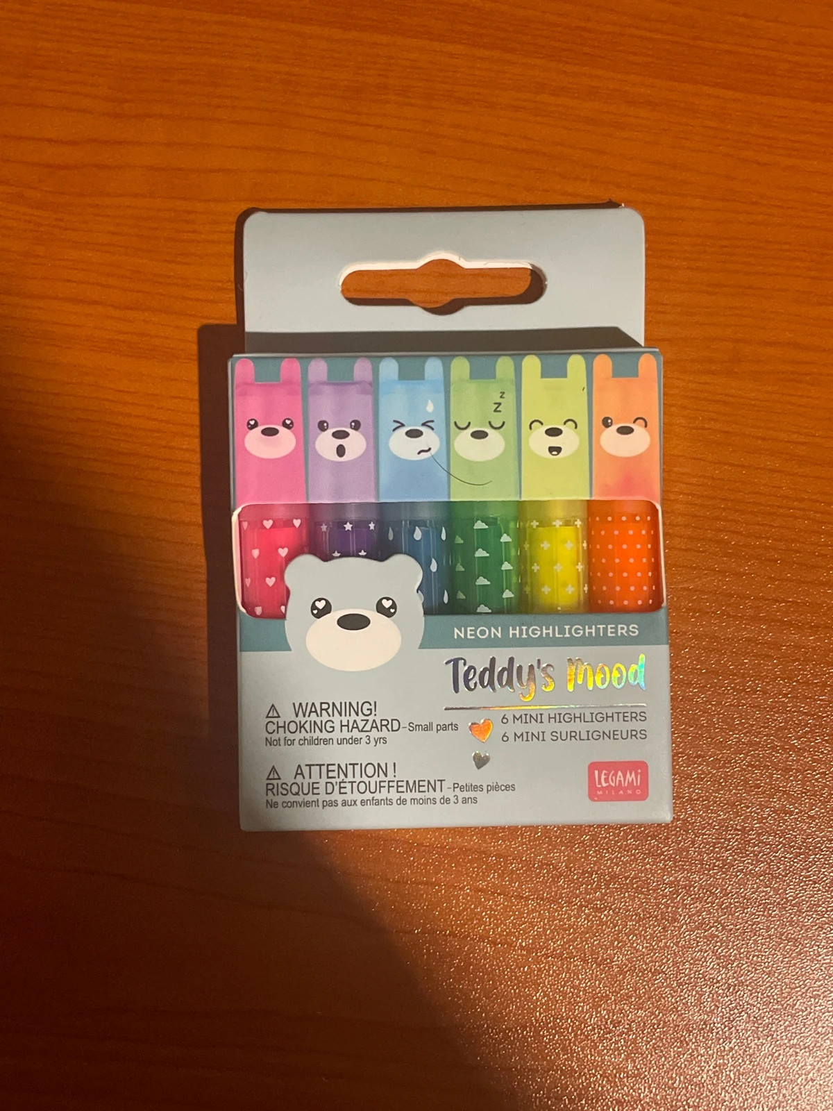 Set 6 mini evidenziatori teddy's mood - Legami
