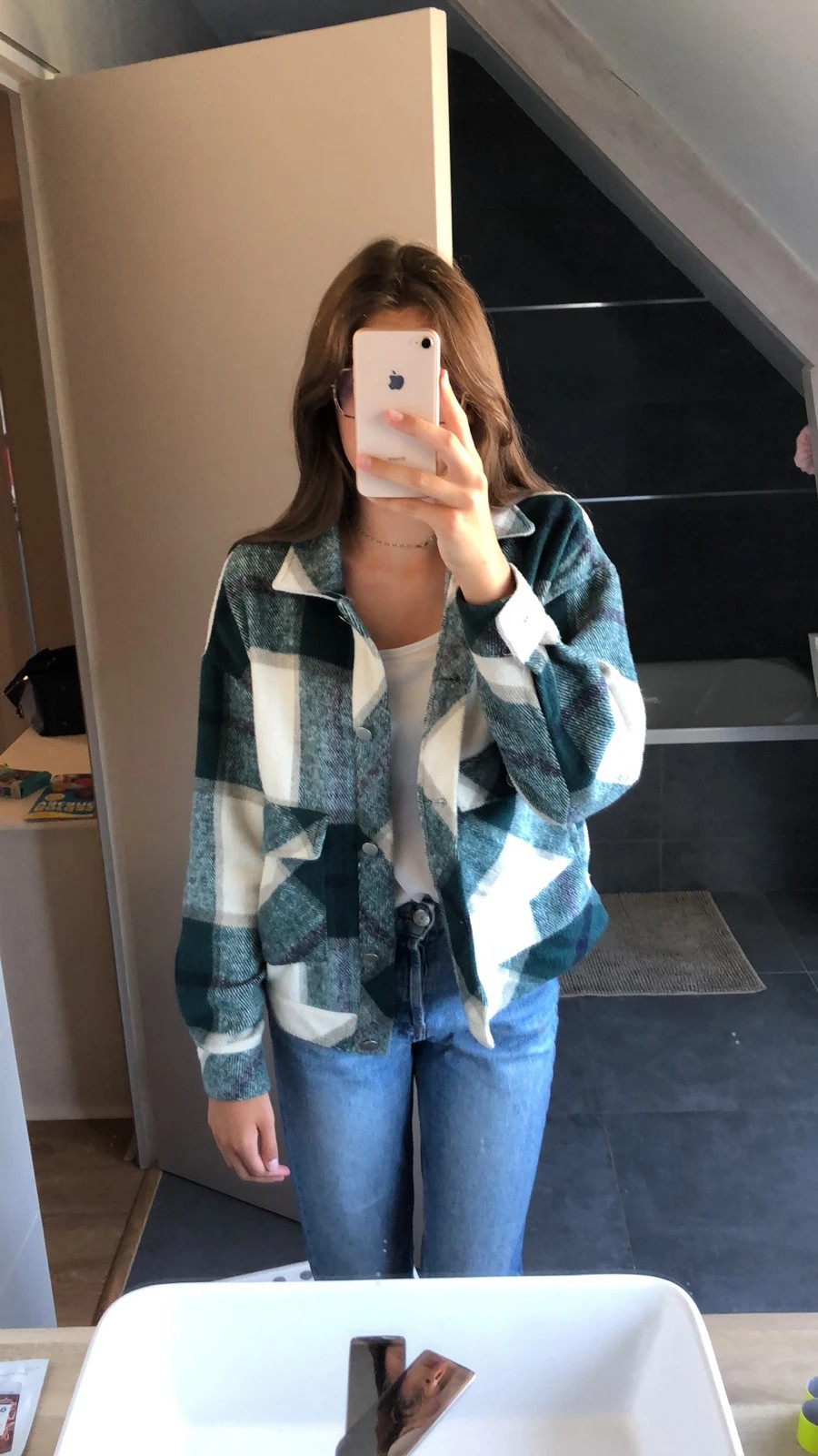 Manteau à sales carreaux femme zara