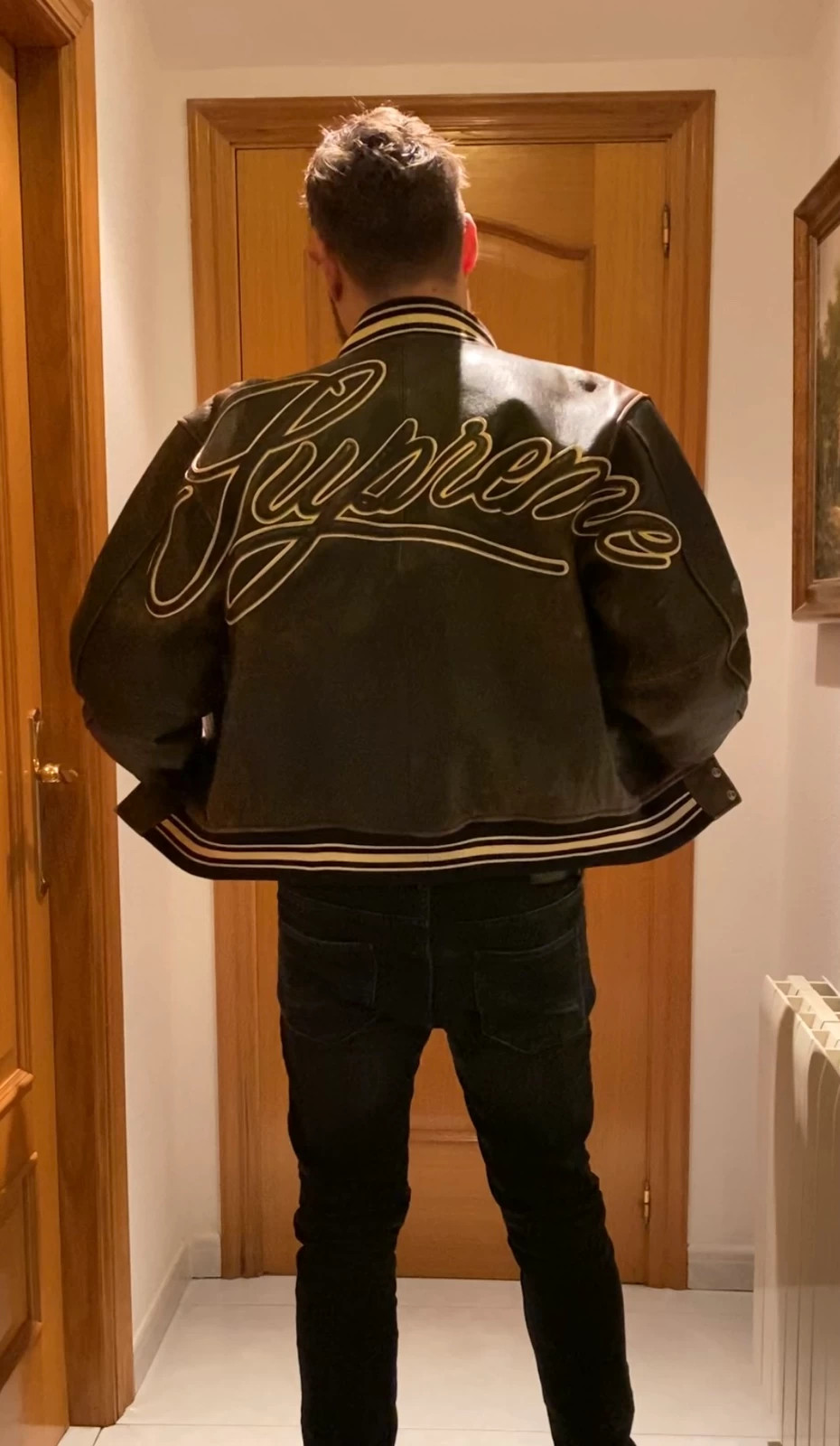 Supreme Worn Leather Varsity Jacket | Vinted