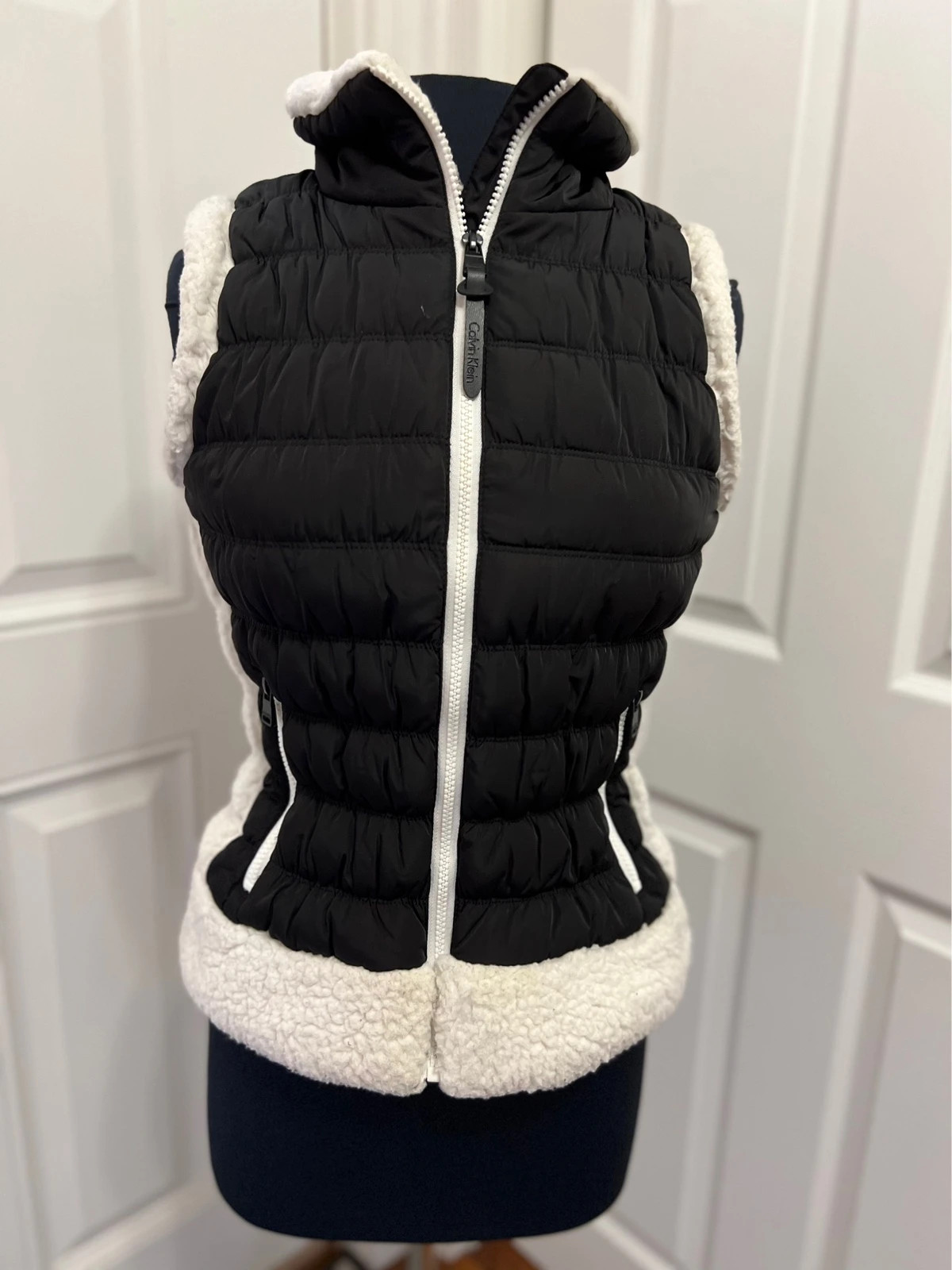 Calvin Klein Performance Black With Faux Fur Sherpa Trim Puffer Vest Vinted