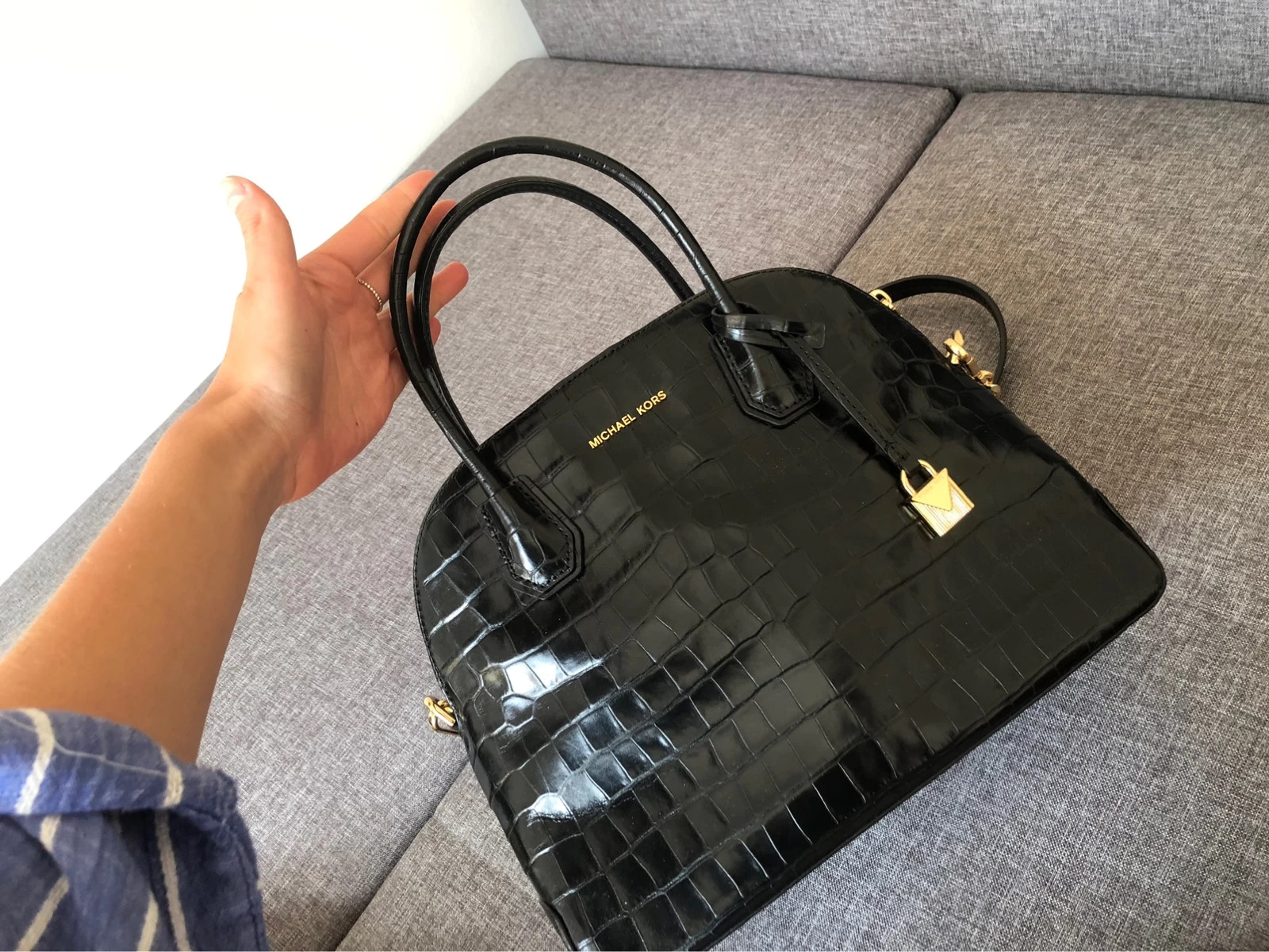 Michael Kors Tasche Mercer Kroko schwarz Vinted