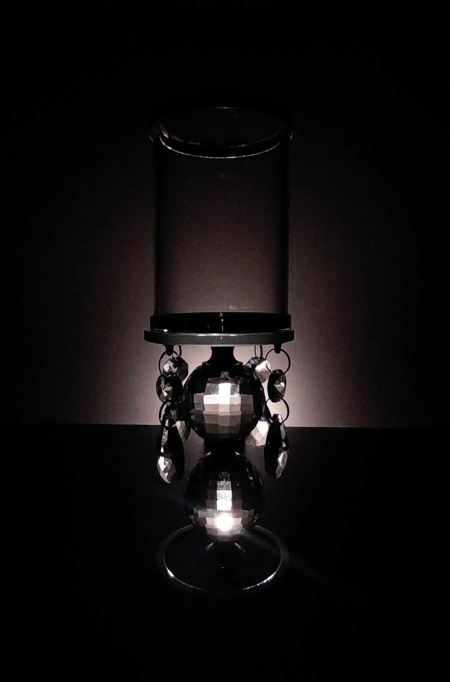 Świecznik Szklany Lampion 2 Kryształy sople 4