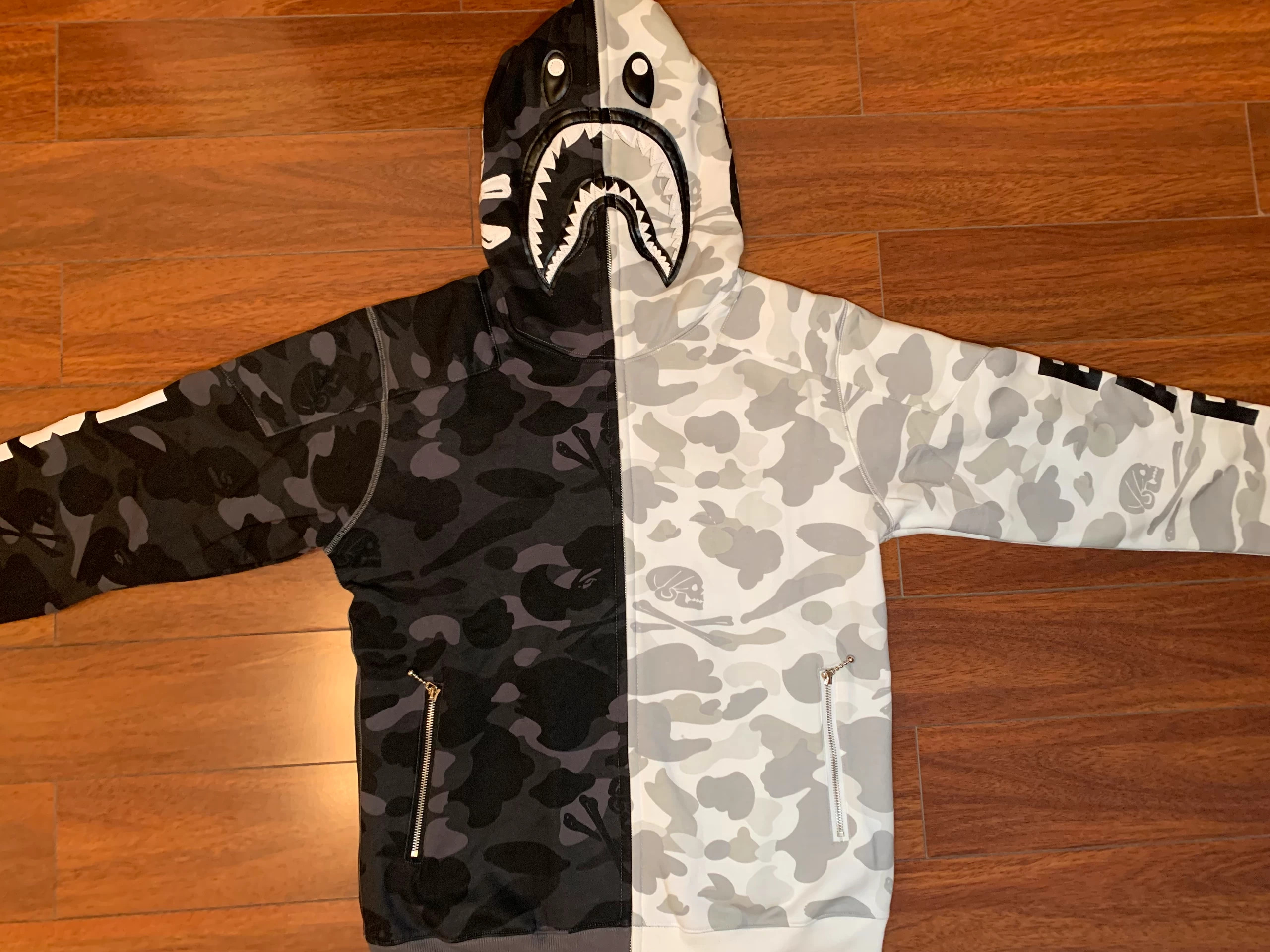 A BATHING APE NEIGHBORHOOD SHRRK FULL ZIP HOODIE [240066112854 ...