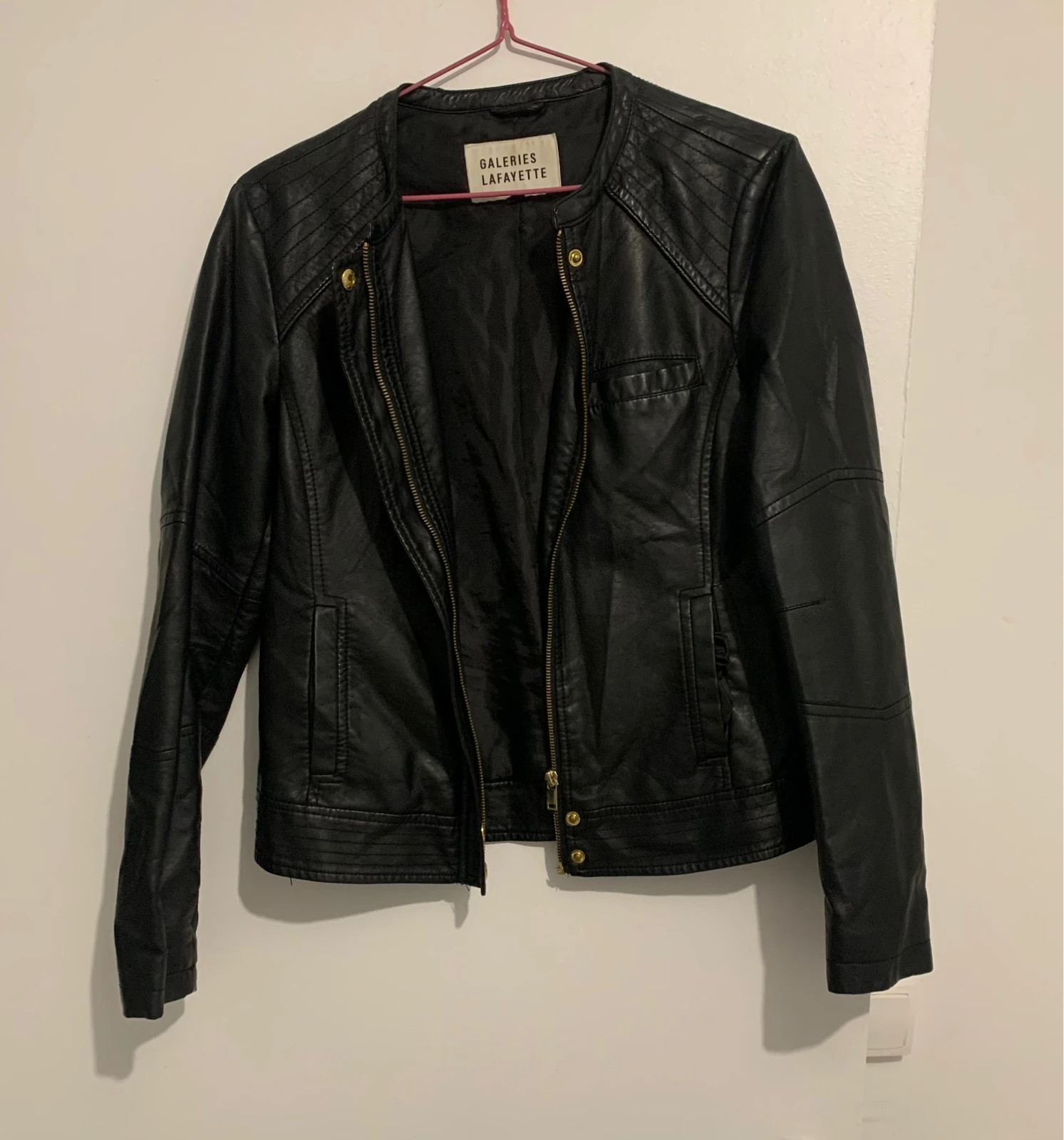 Veste en discount cuir galerie lafayette