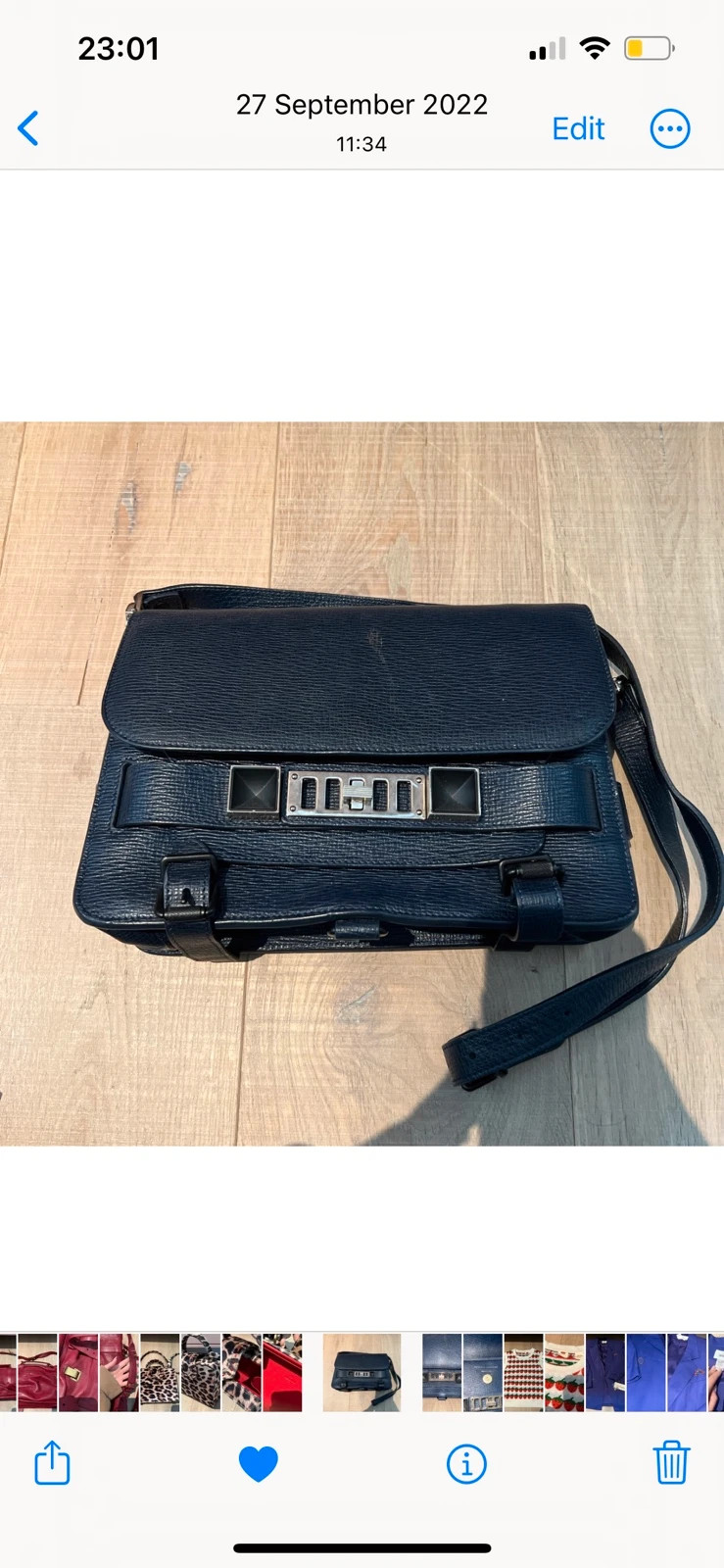 Proenza Schouler PS11 Navy Leather Bag