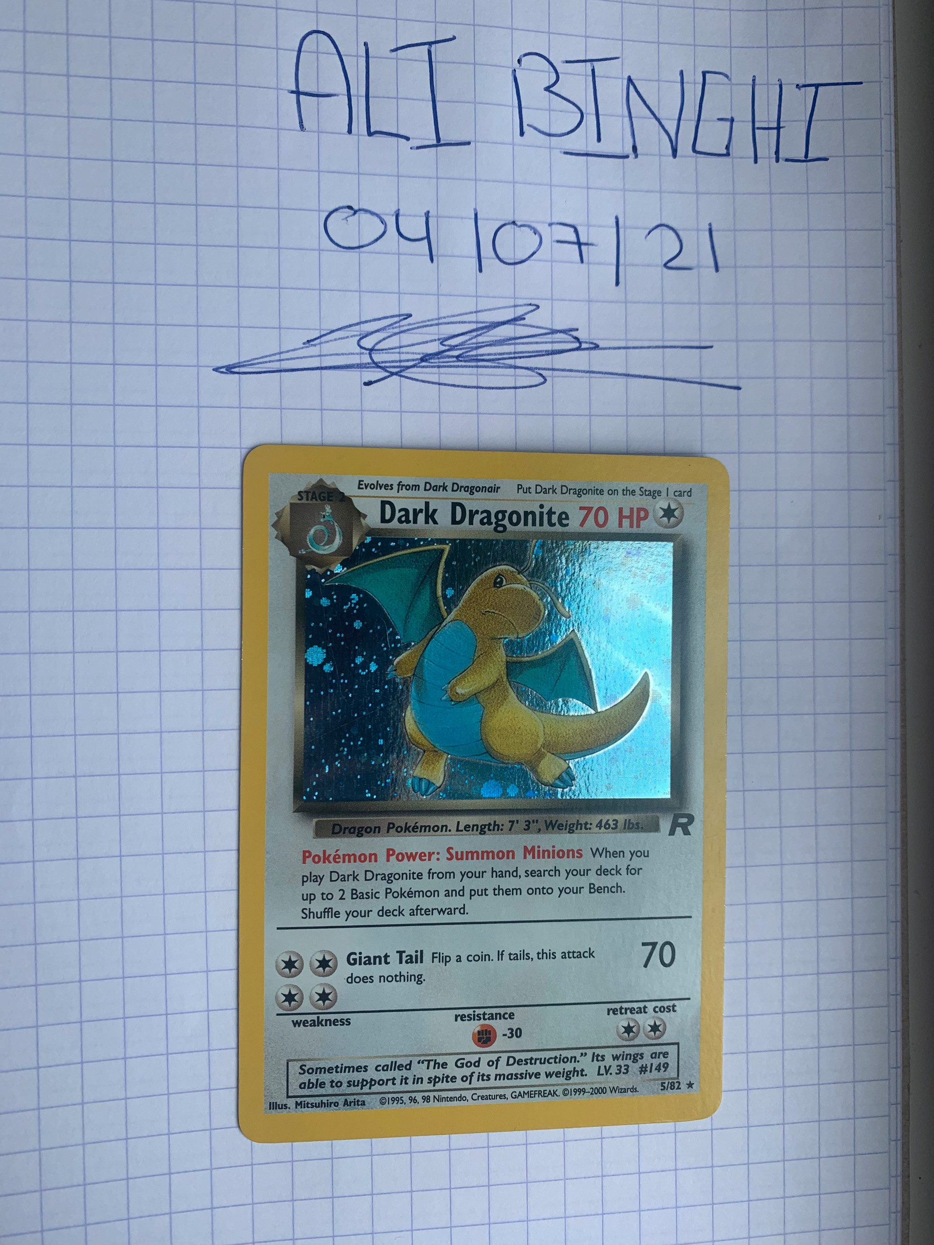 dark dragonite card