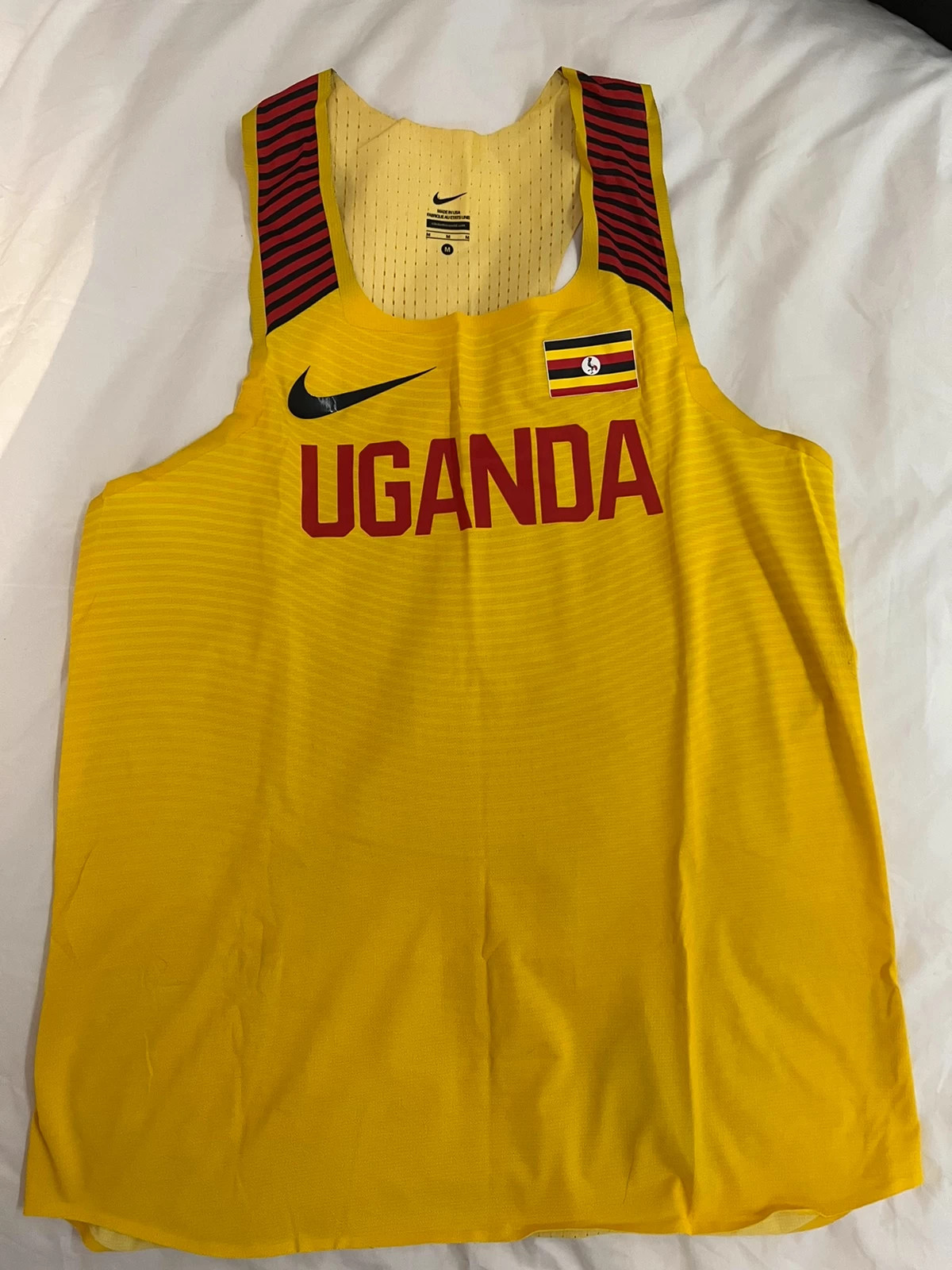 Nike Pro Elite Uganda Running Top Bra Singlet - Womens Small - 882279-XXX  Yellow