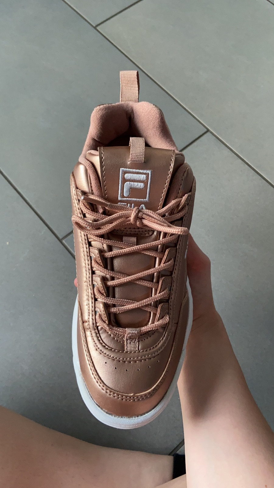 Fila disruptor low rose shop gold