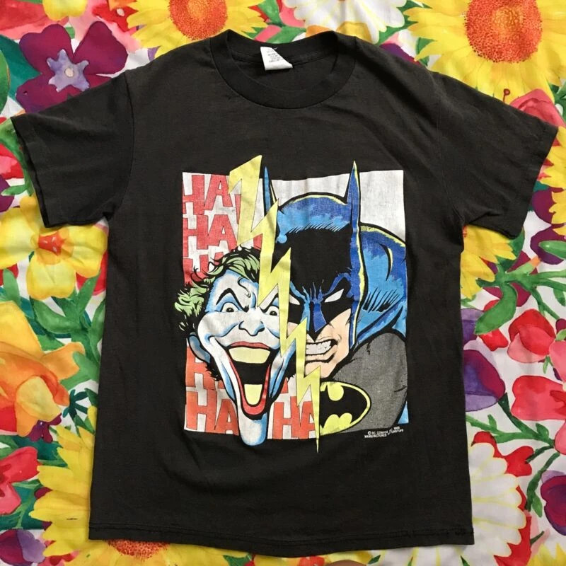 Vintage 1989 80s Dc Comics Batman Joker Graphic T-shirt Youth Kids ...