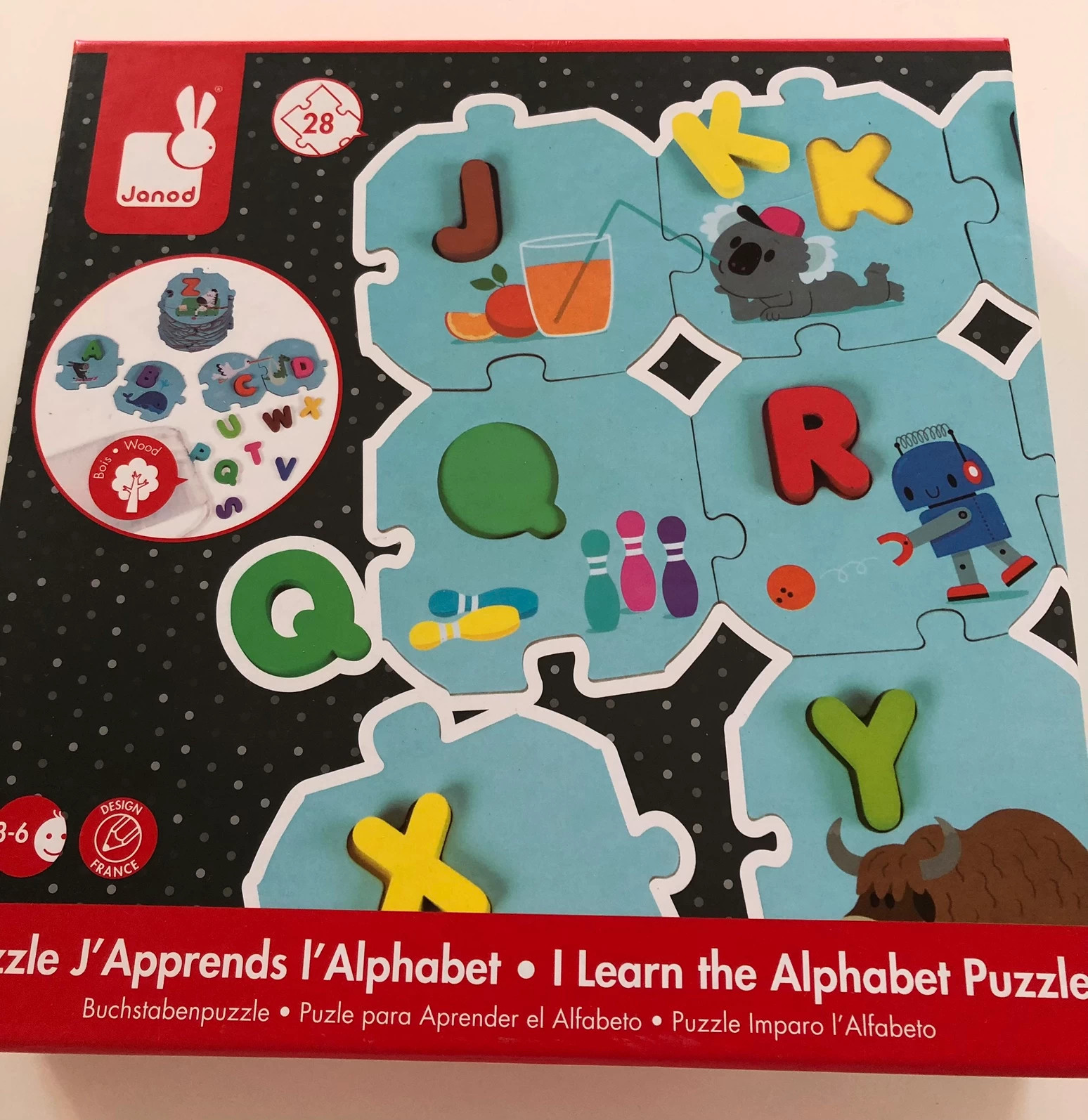 Puzzle j'apprends l'alphabet - Janod -Onzo Kids