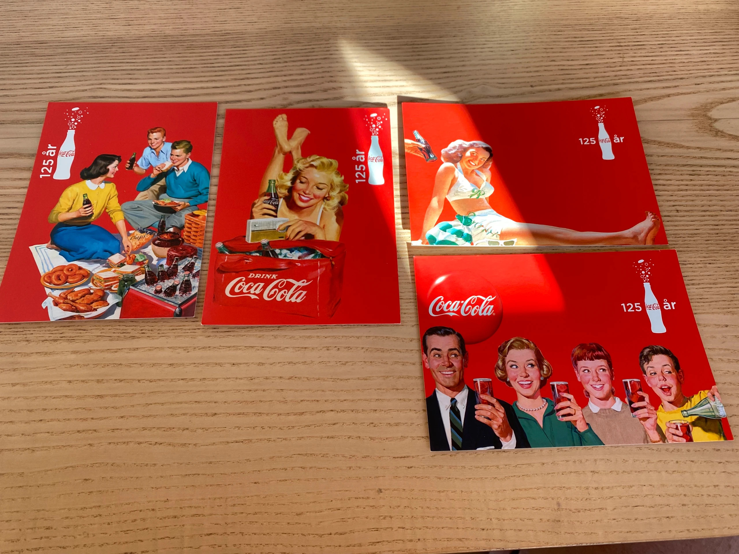 Coca Cola promotional postkort flotte som nye 4 stk