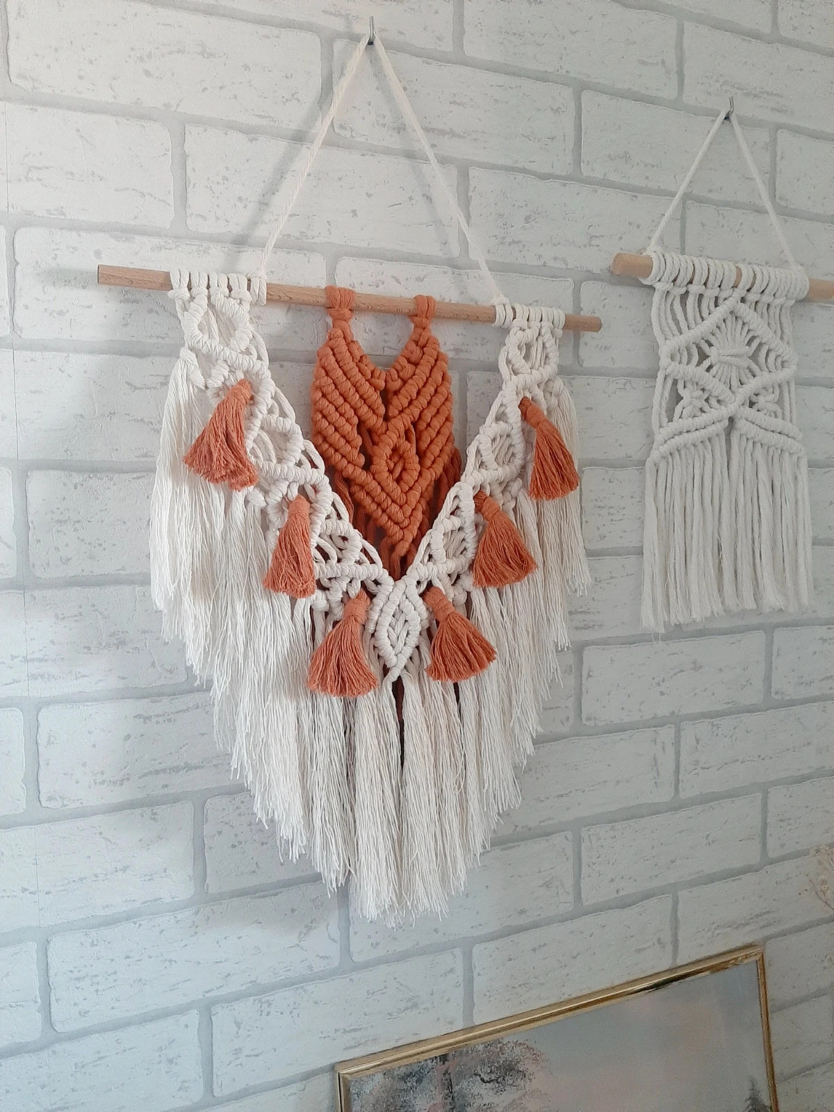 Makrama boho handmade wiszące dekoracje na ścianę