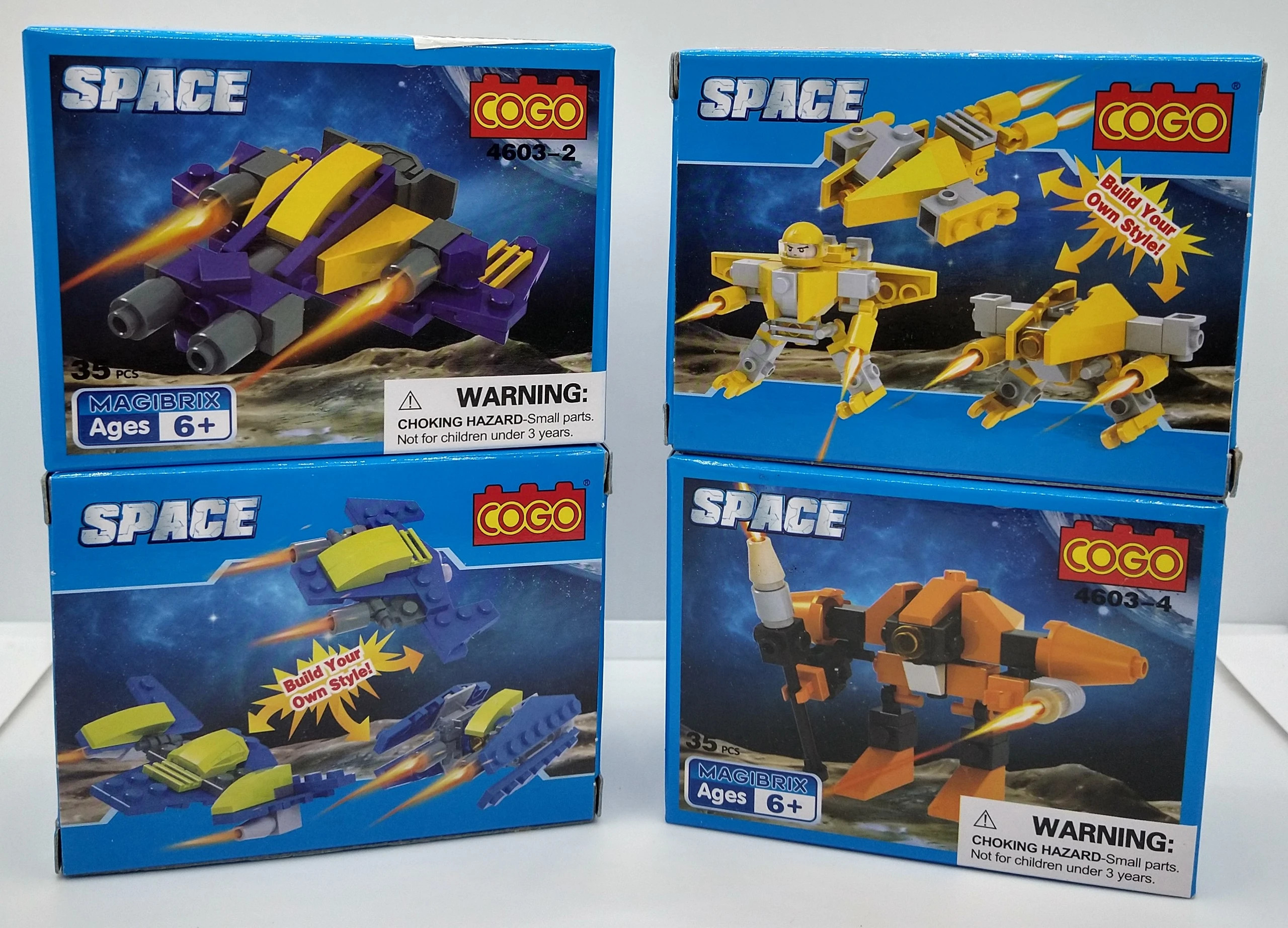 Lotto 4 Pz. Costruzioni COGO Space Magibrix 4603 1 2 3 4 Simil LEGO Nuovi Sealed