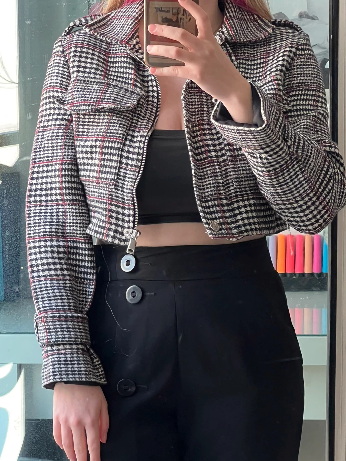 Jupe pied de poule bershka hotsell