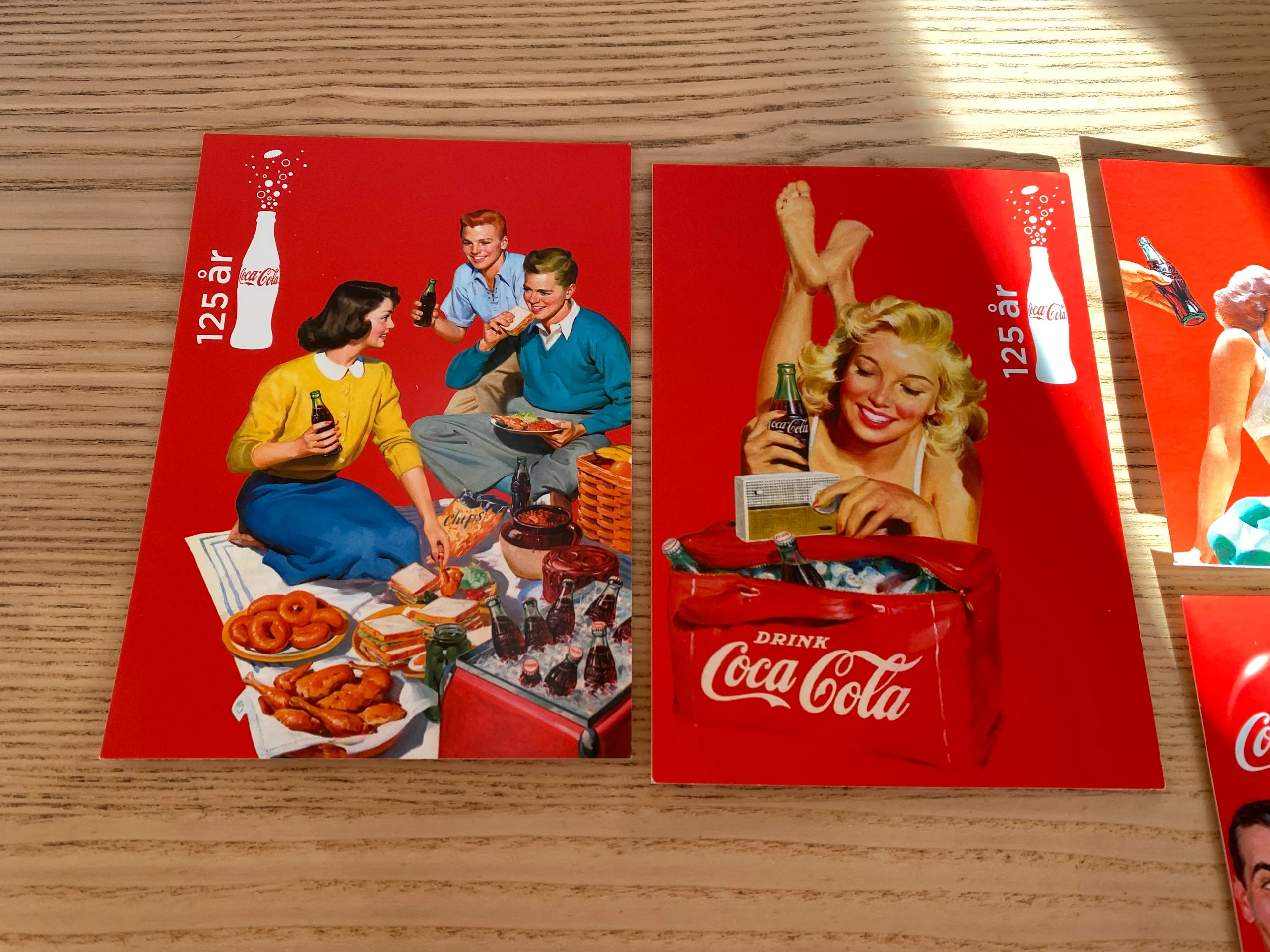 Coca Cola promotional postkort flotte som nye 4 stk