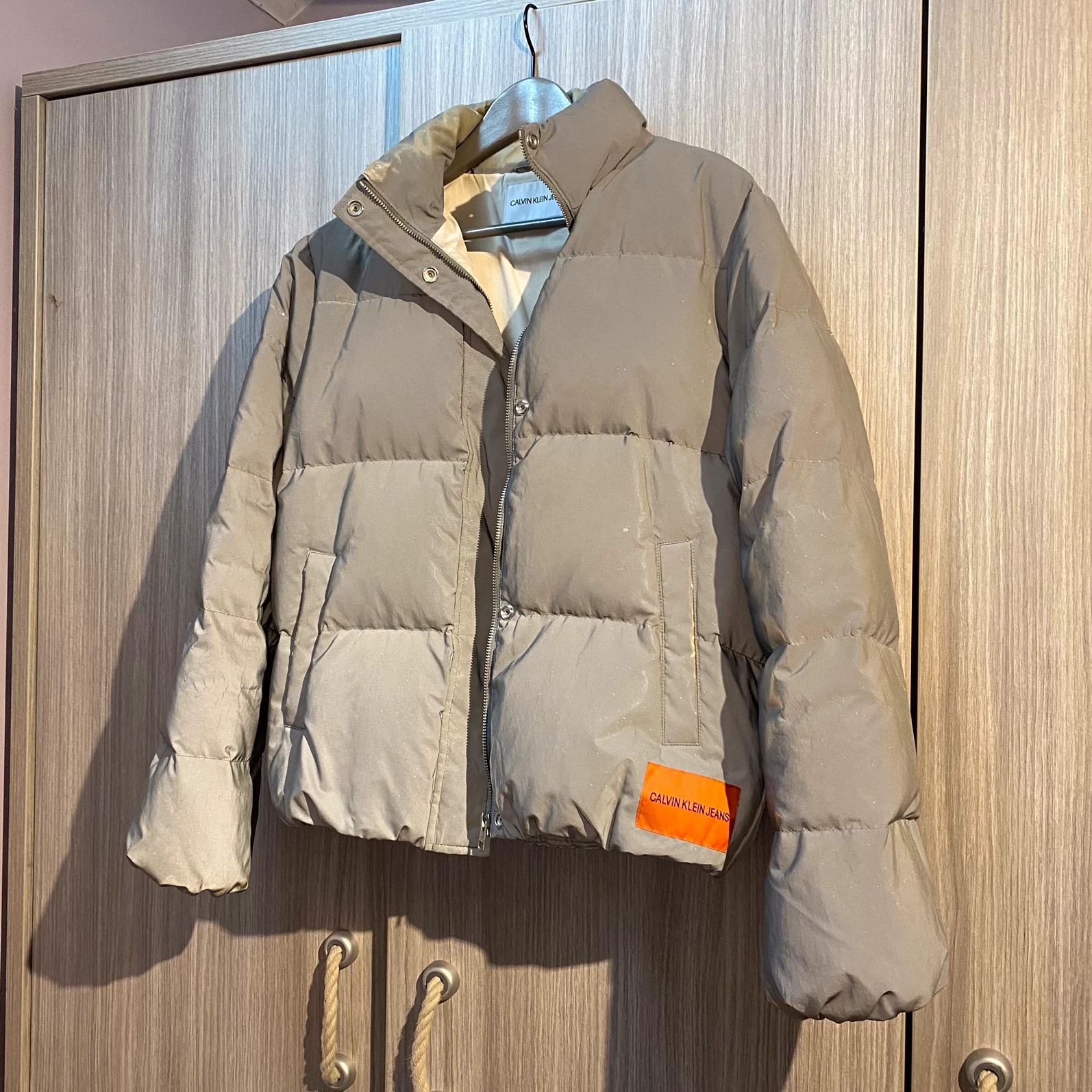 Calvin klein jeans reflective down deals puffer jacket