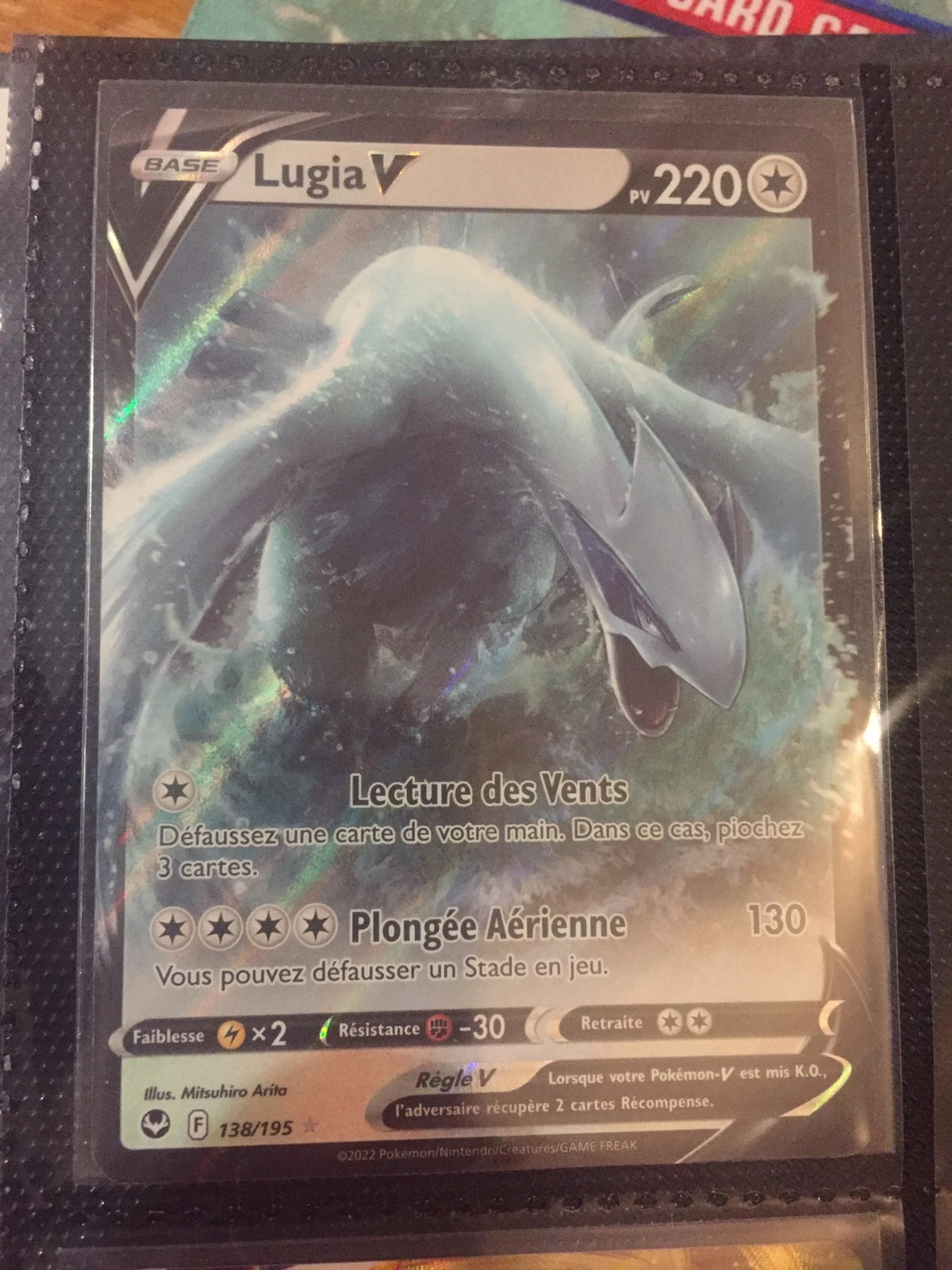 Vend carte Pokémon Lugia V (tempête argenté )