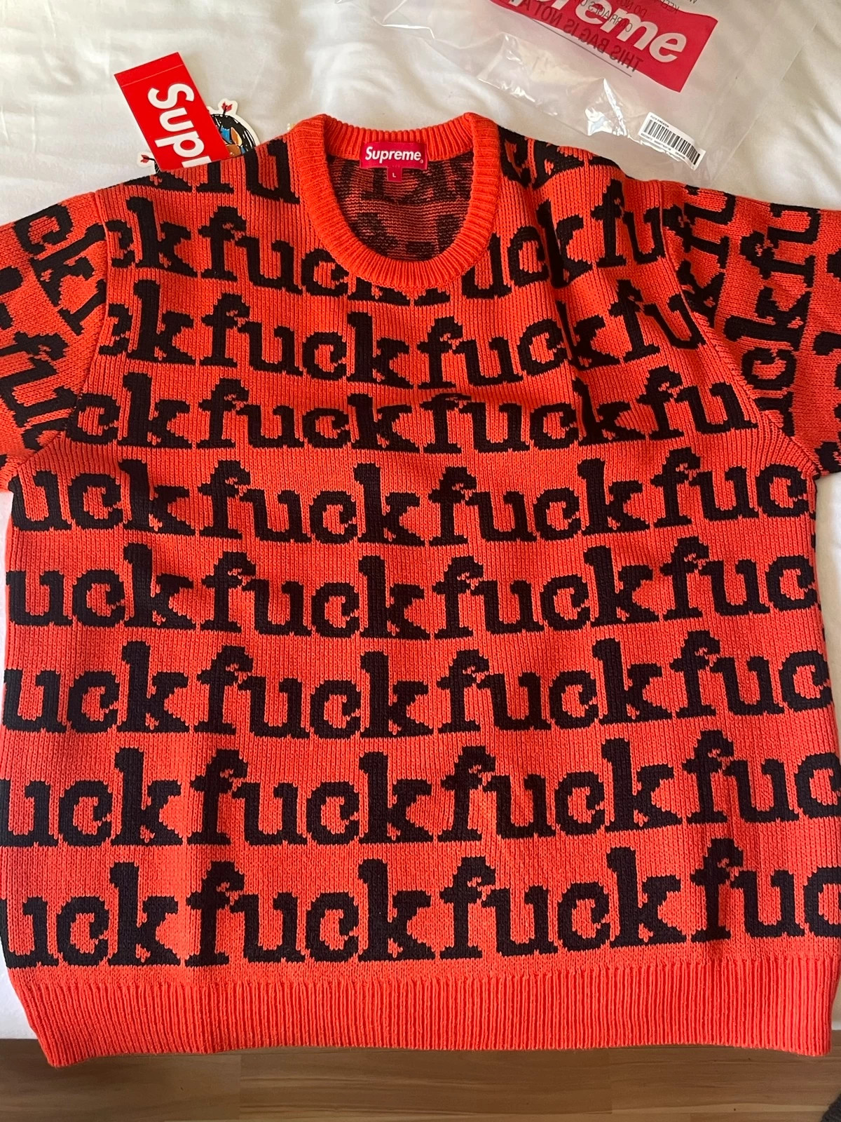 Supreme Fuck Sweater Orange SS/22 L | Vinted