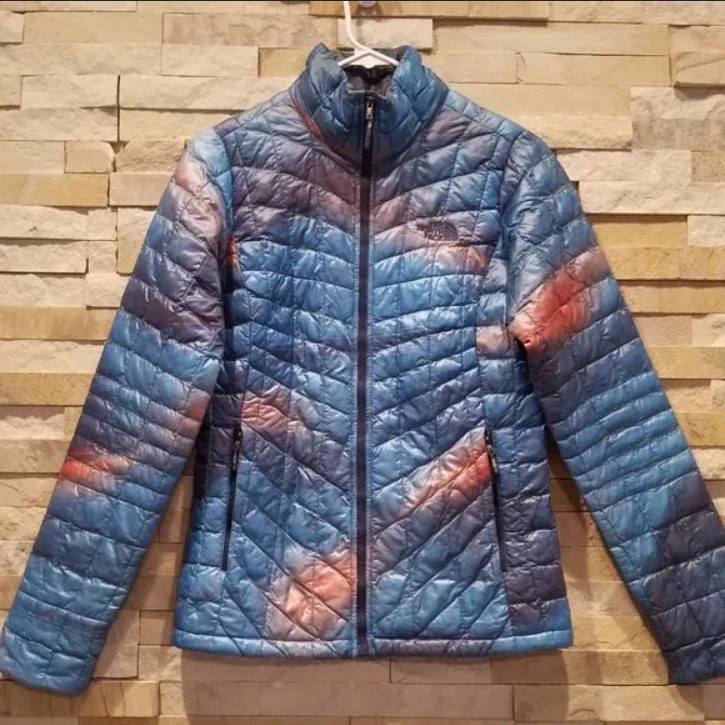 North Face Womens XS Cosmic Blue Thermoball Nano Puff Puffer Jacket Orange Coat Vinted